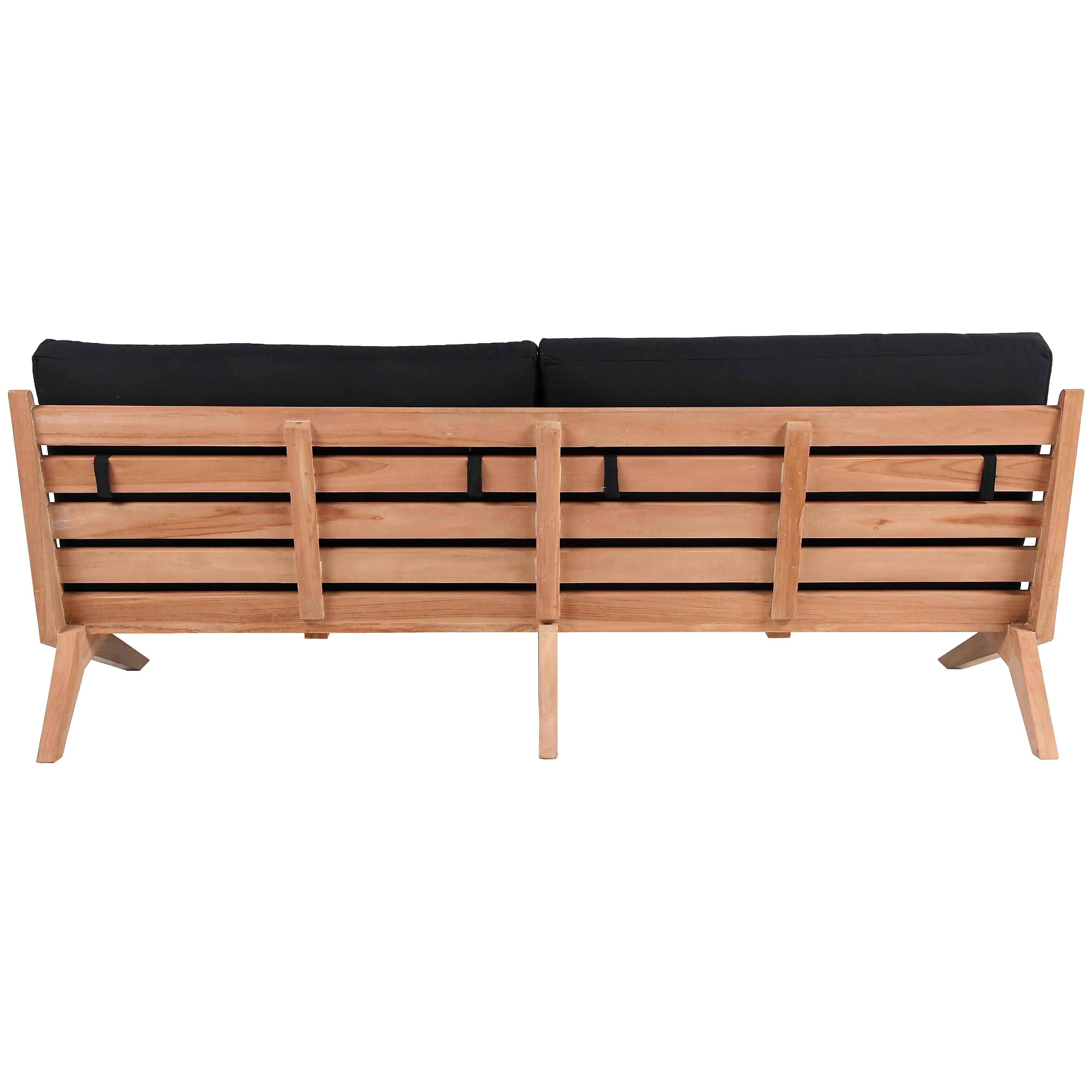 Meridian Tahiti Black Water Resistant Fabric Outdoor Sofa