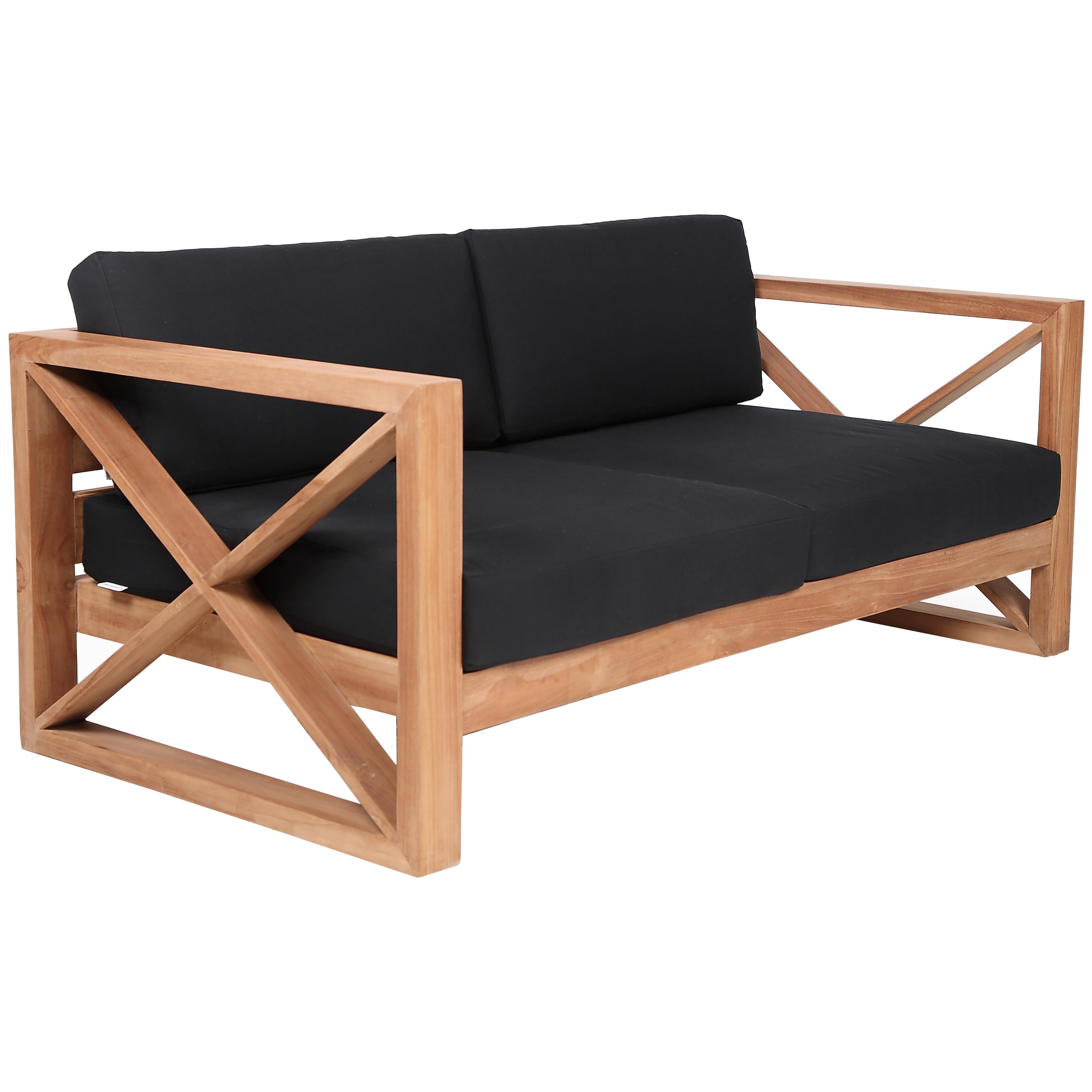 Meridian Anguilla Black Water Resistant Fabric Outdoor Sofa