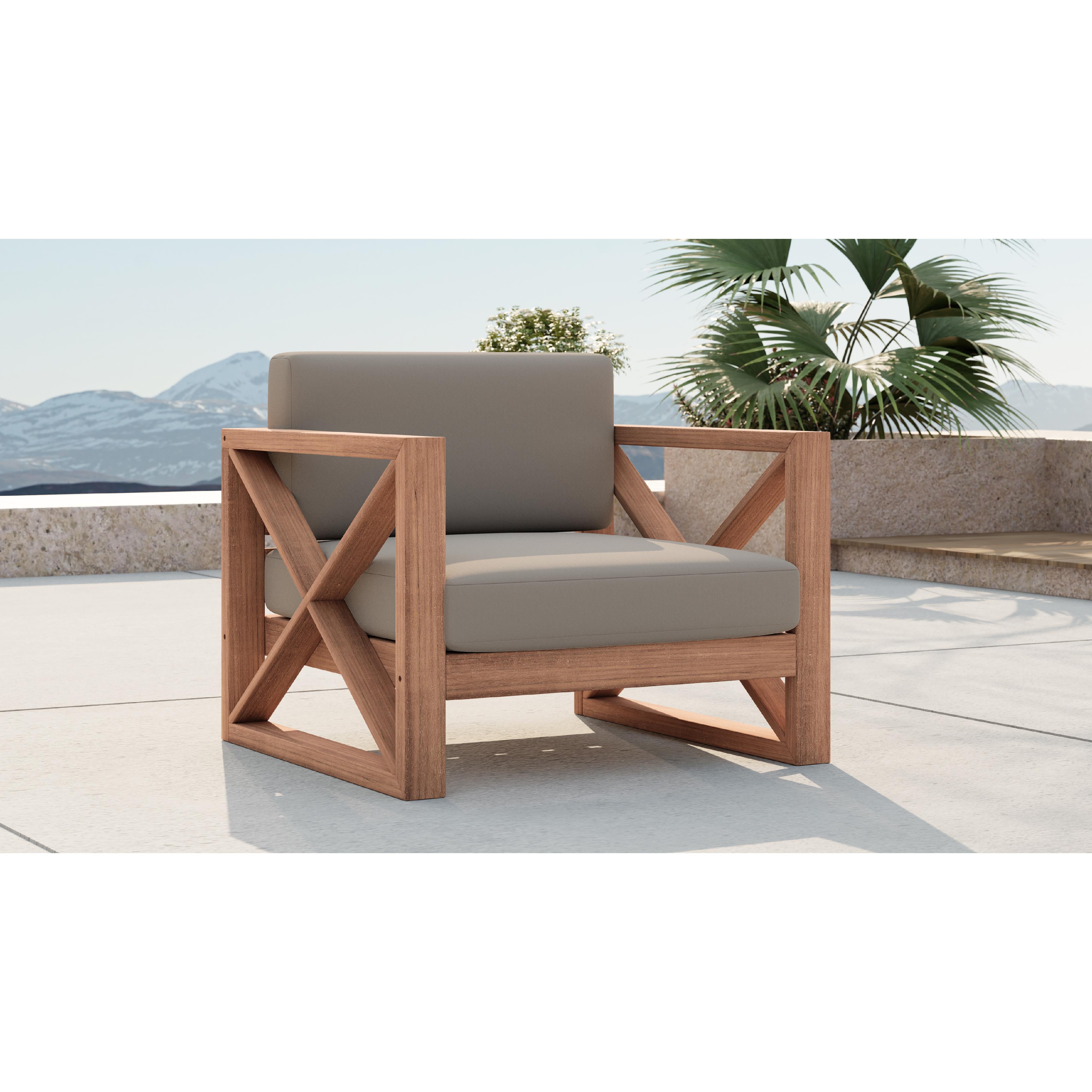 Meridian Anguilla Grey Water Resistant Fabric Outdoor Chair