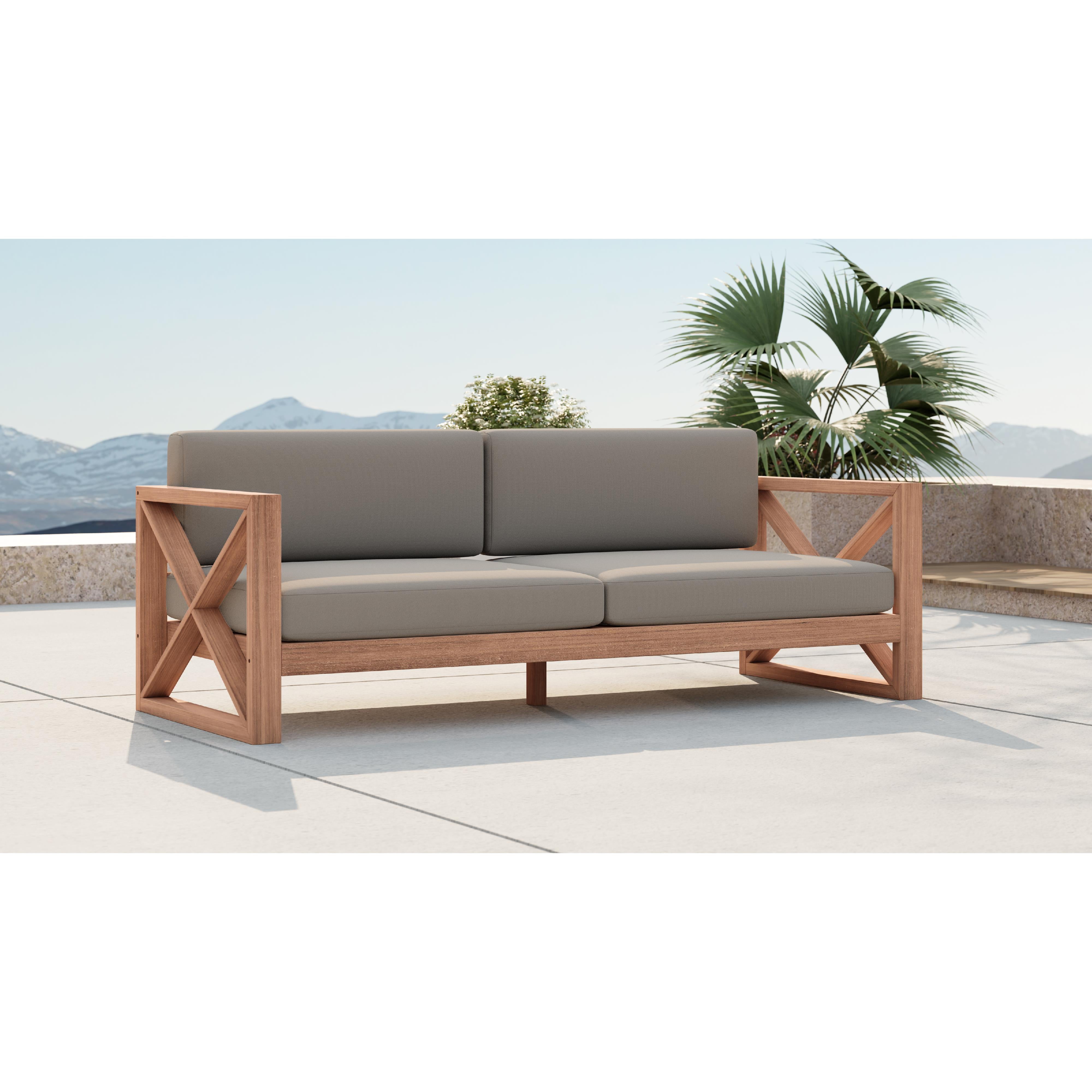 Meridian Anguilla Grey Water Resistant Fabric Outdoor Sofa