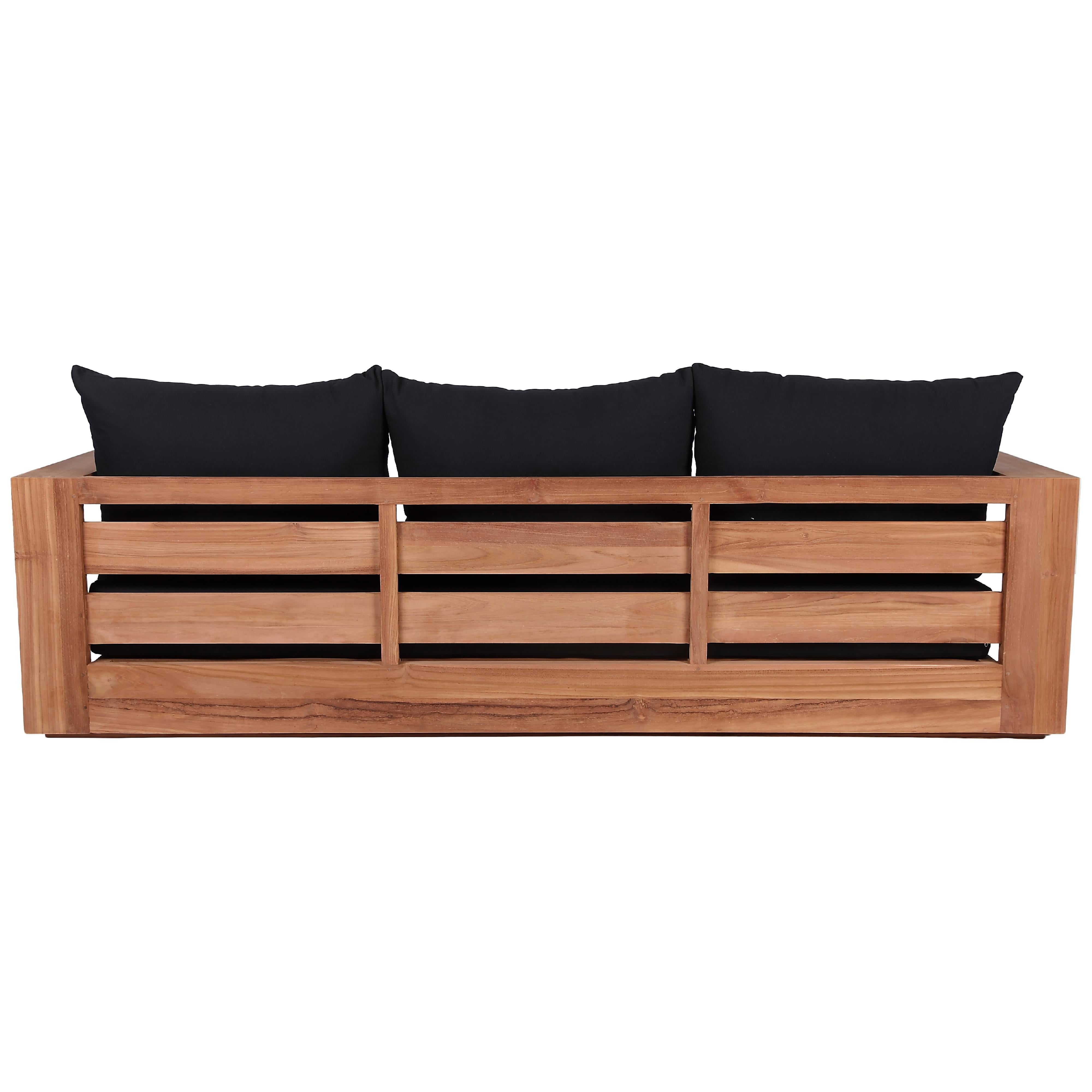 Meridian Tulum Black Water Resistant Fabric Outdoor Sofa