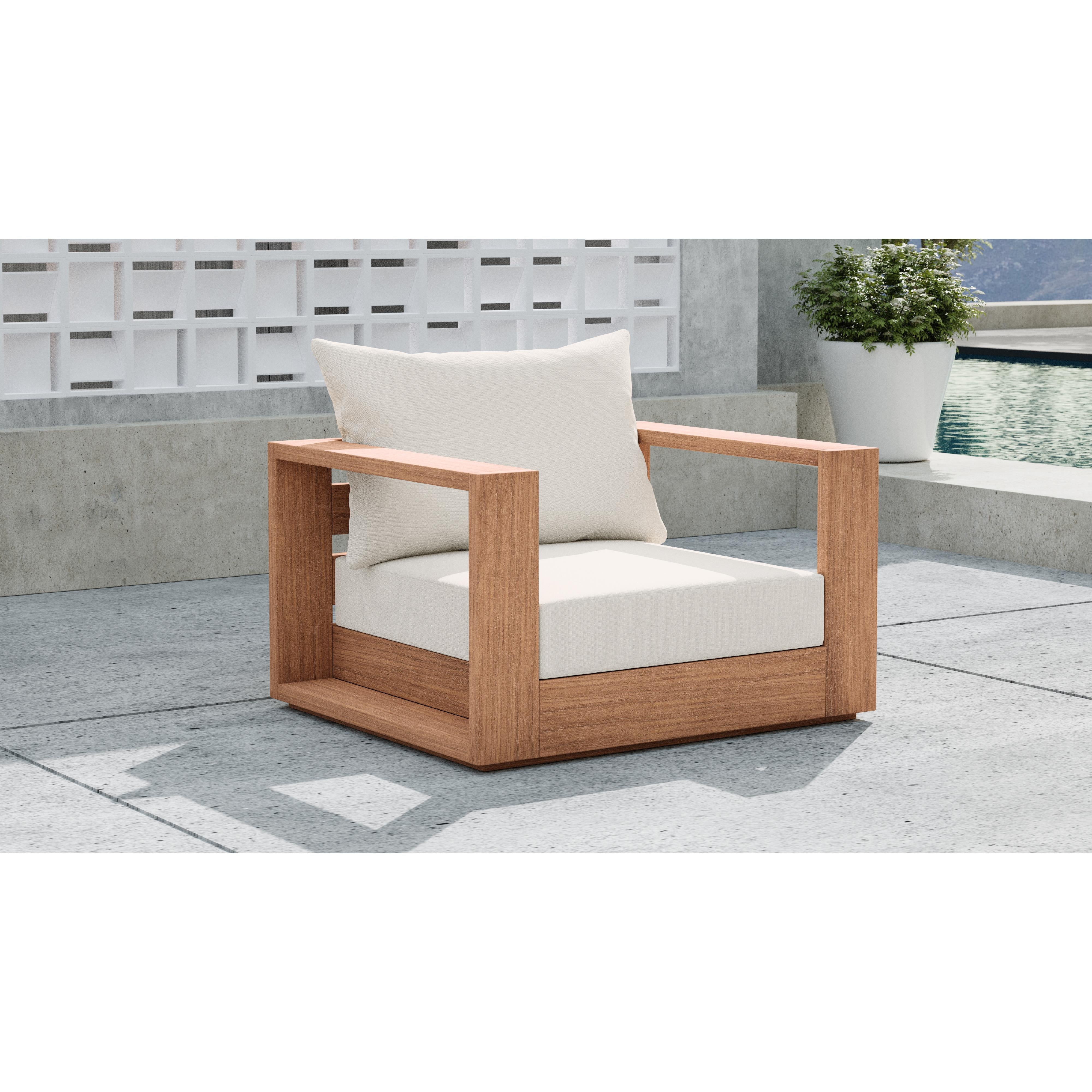 Meridian Tulum Off White Water Resistant Fabric Outdoor Chair