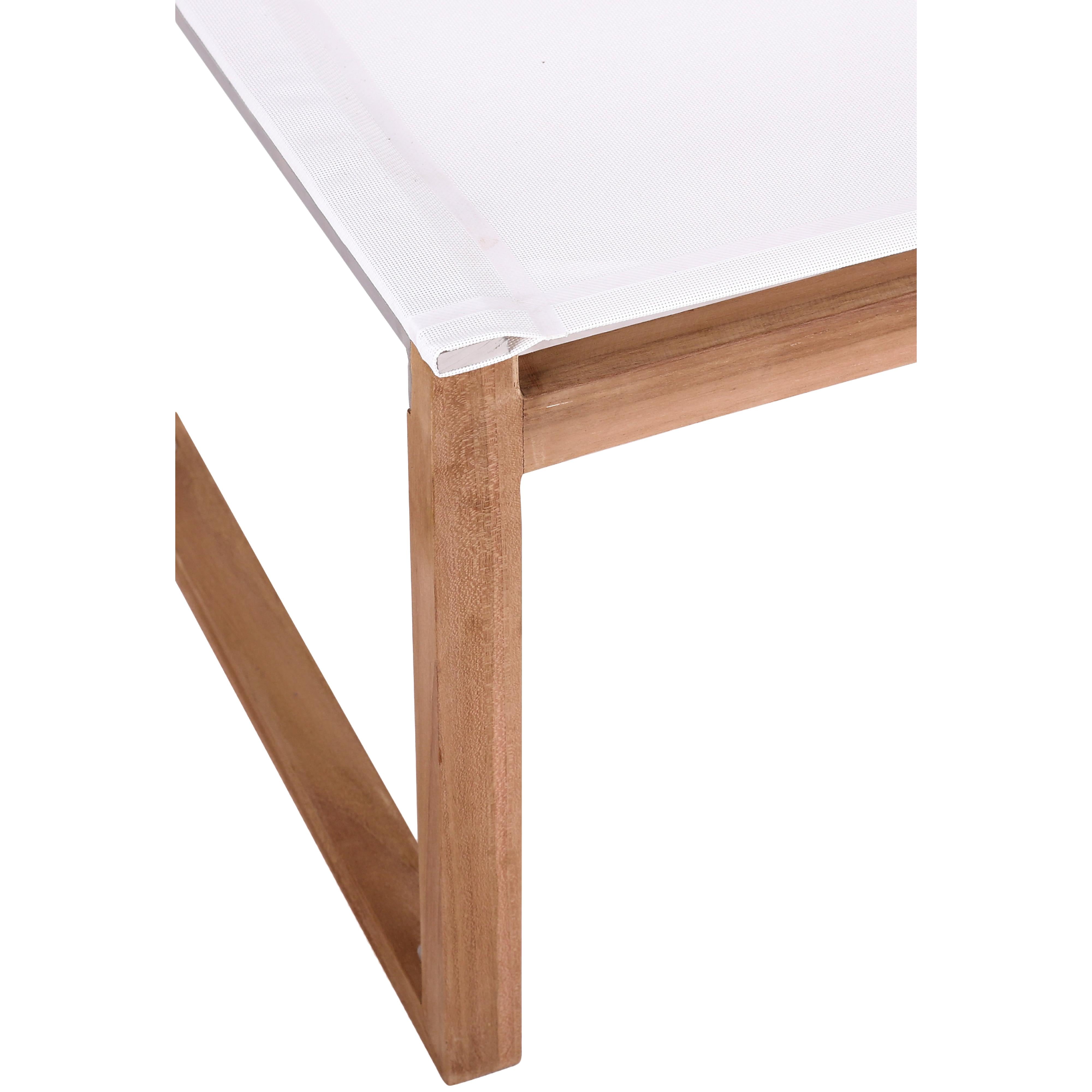 Meridian Tulum Off White Water Resistant Fabric Outdoor Patio Dining Side Chair