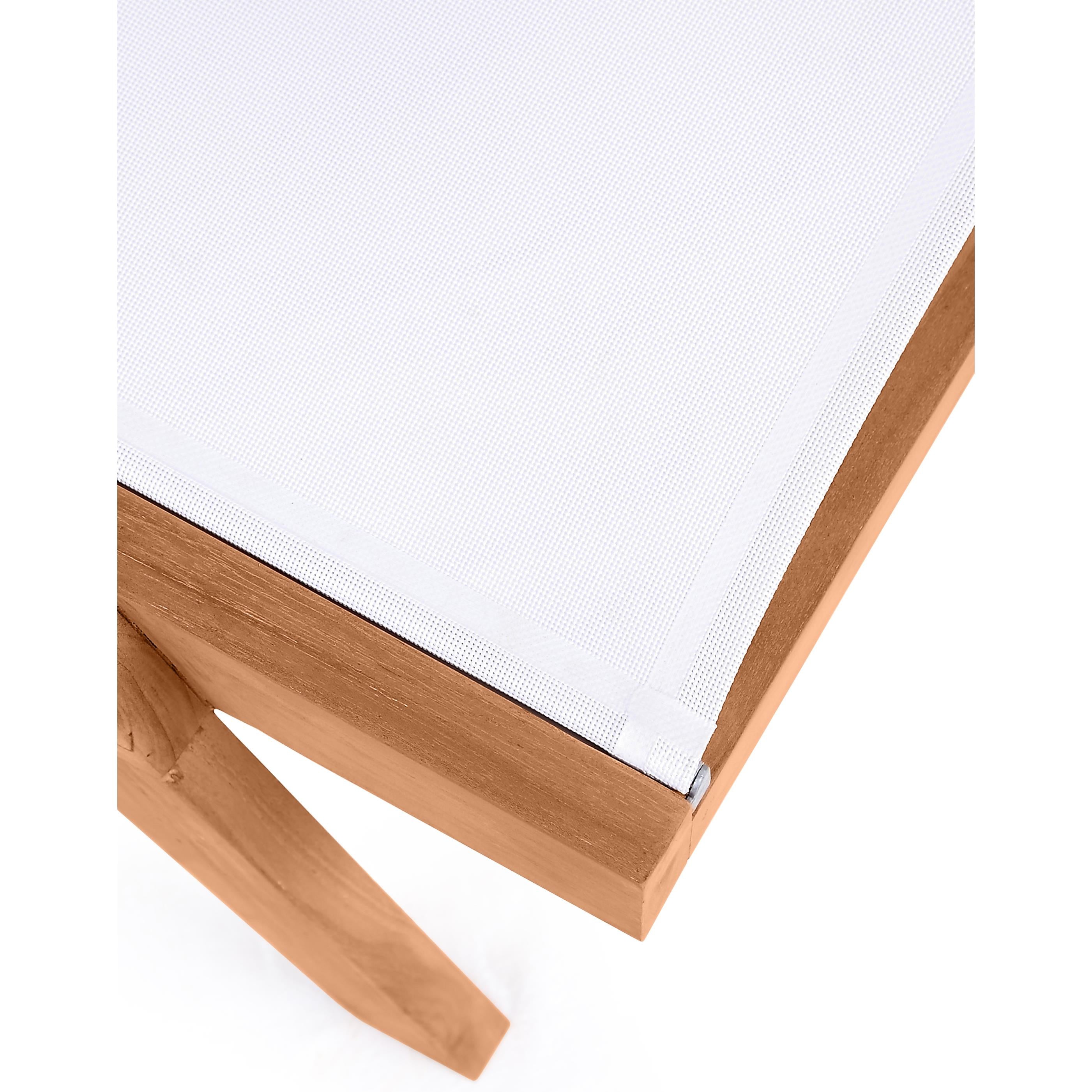 Meridian Tulum Off White Water Resistant Fabric Outdoor Patio Lounger