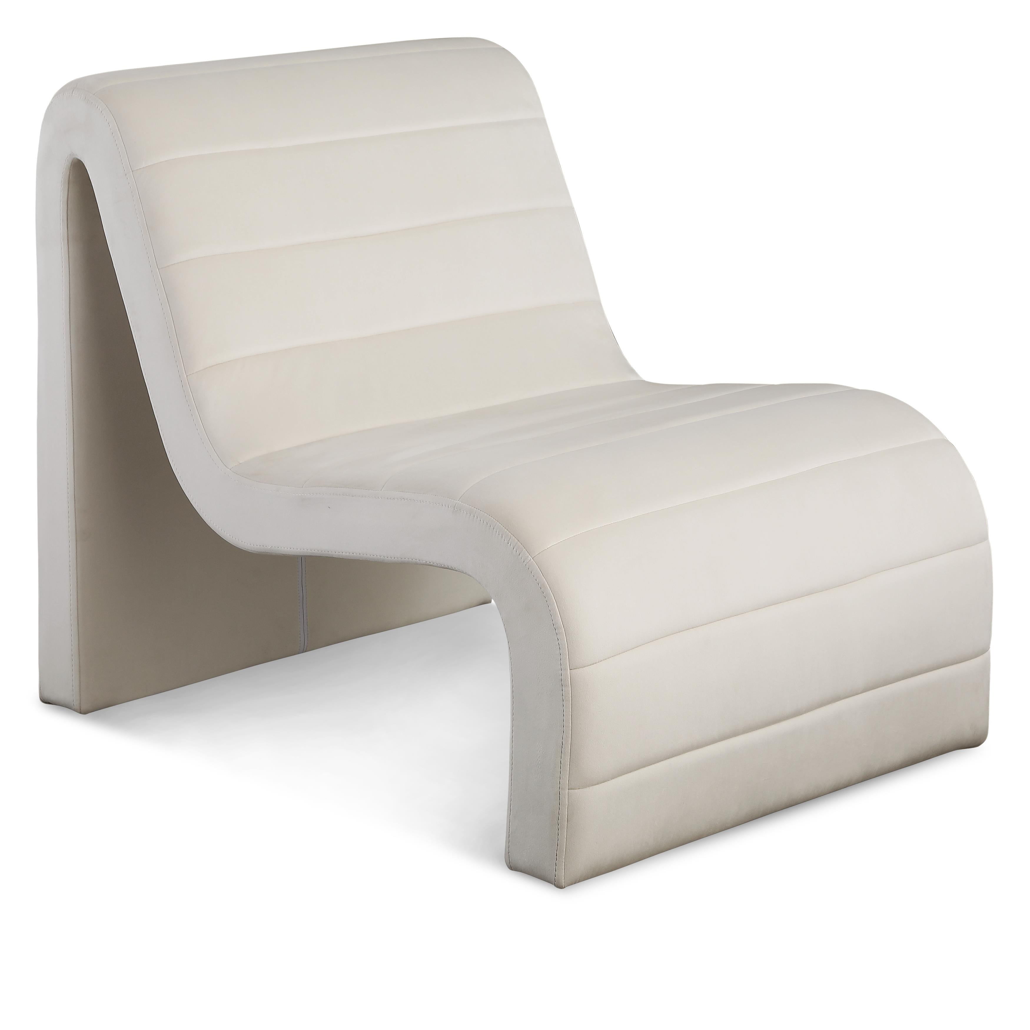 Meridian Ivy Cream Velvet Accent Chair