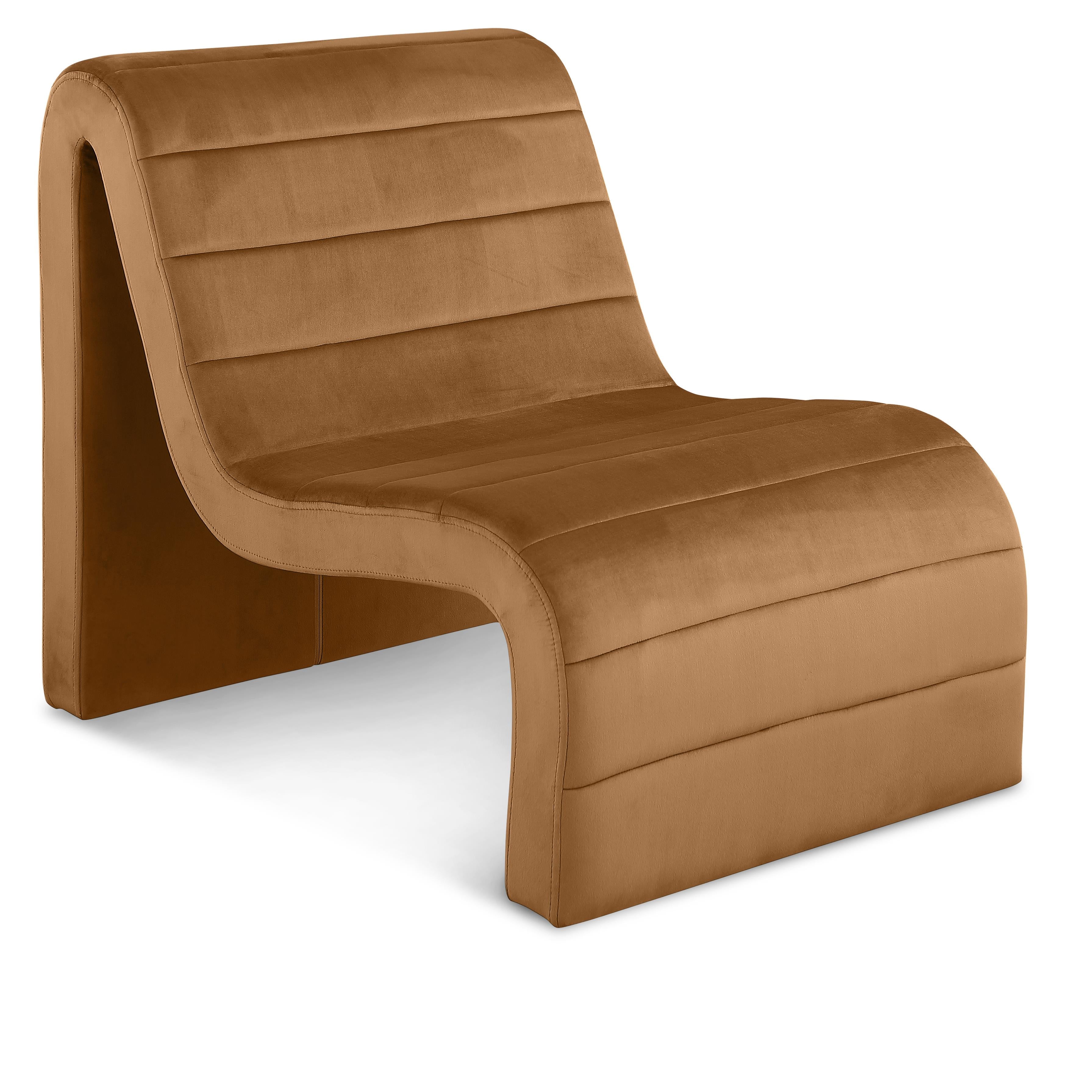 Meridian Ivy Saddle Velvet Accent Chair