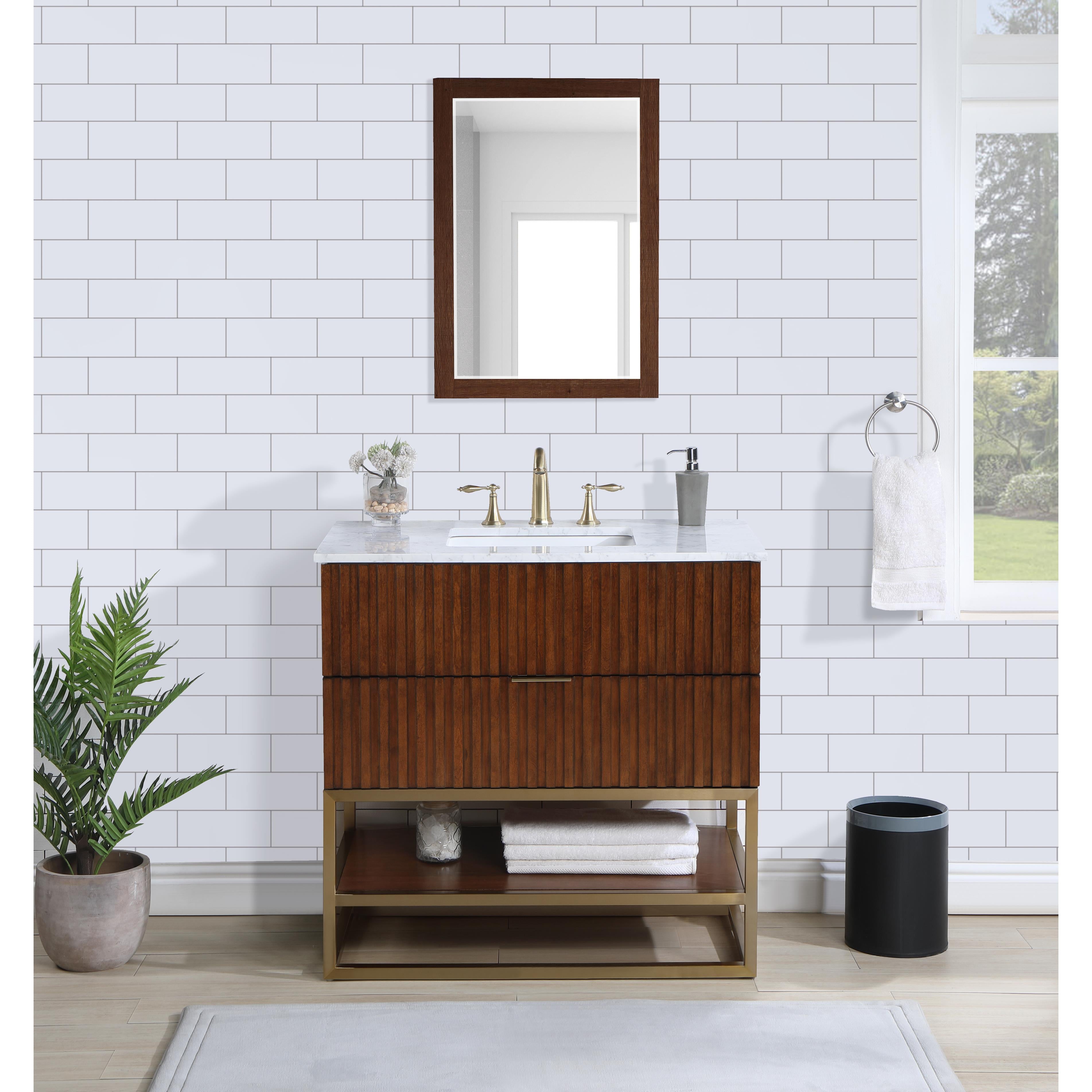 Meridian Monad Walnut Bathroom Vanity