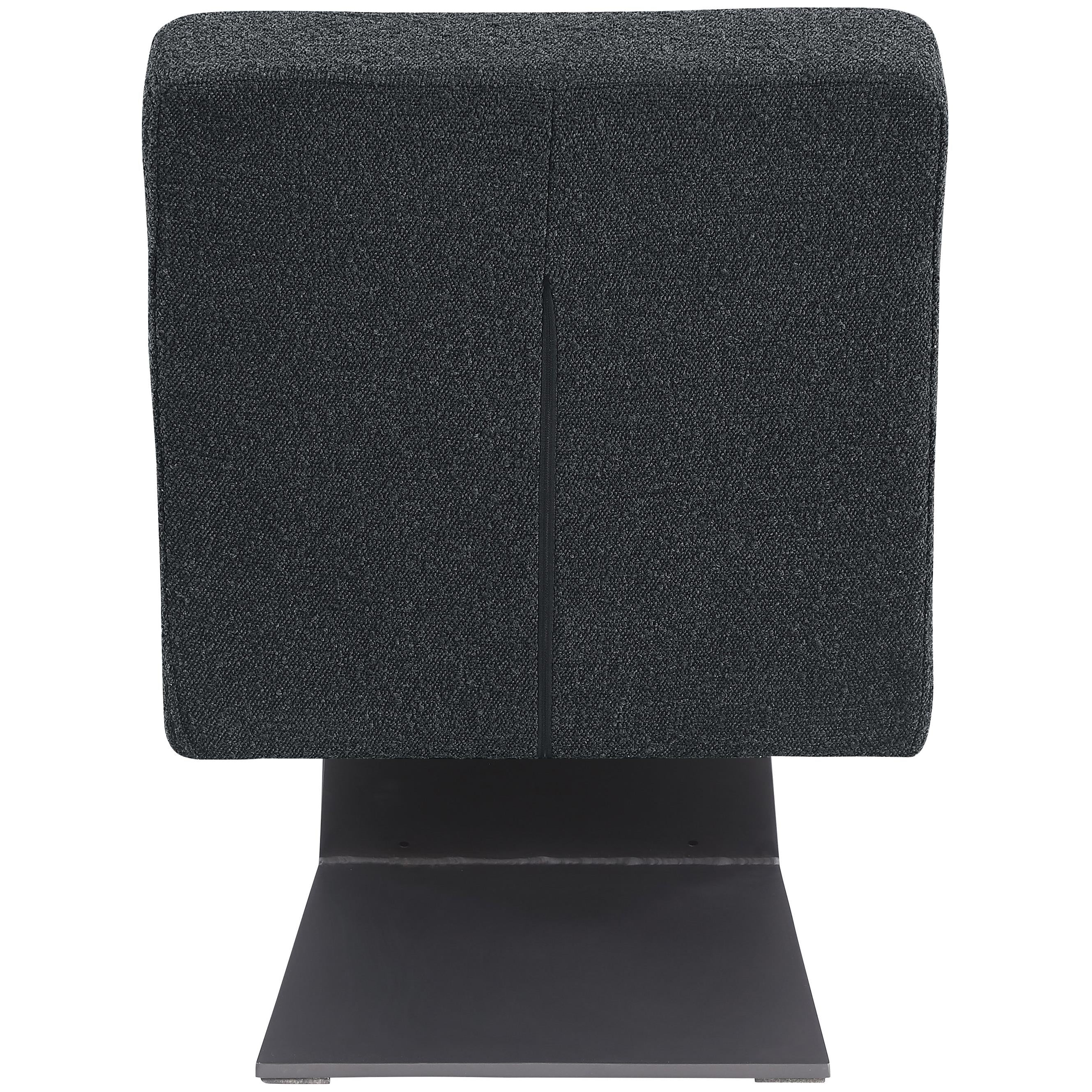 Meridian Zeal Black Boucle Fabric Accent Chair
