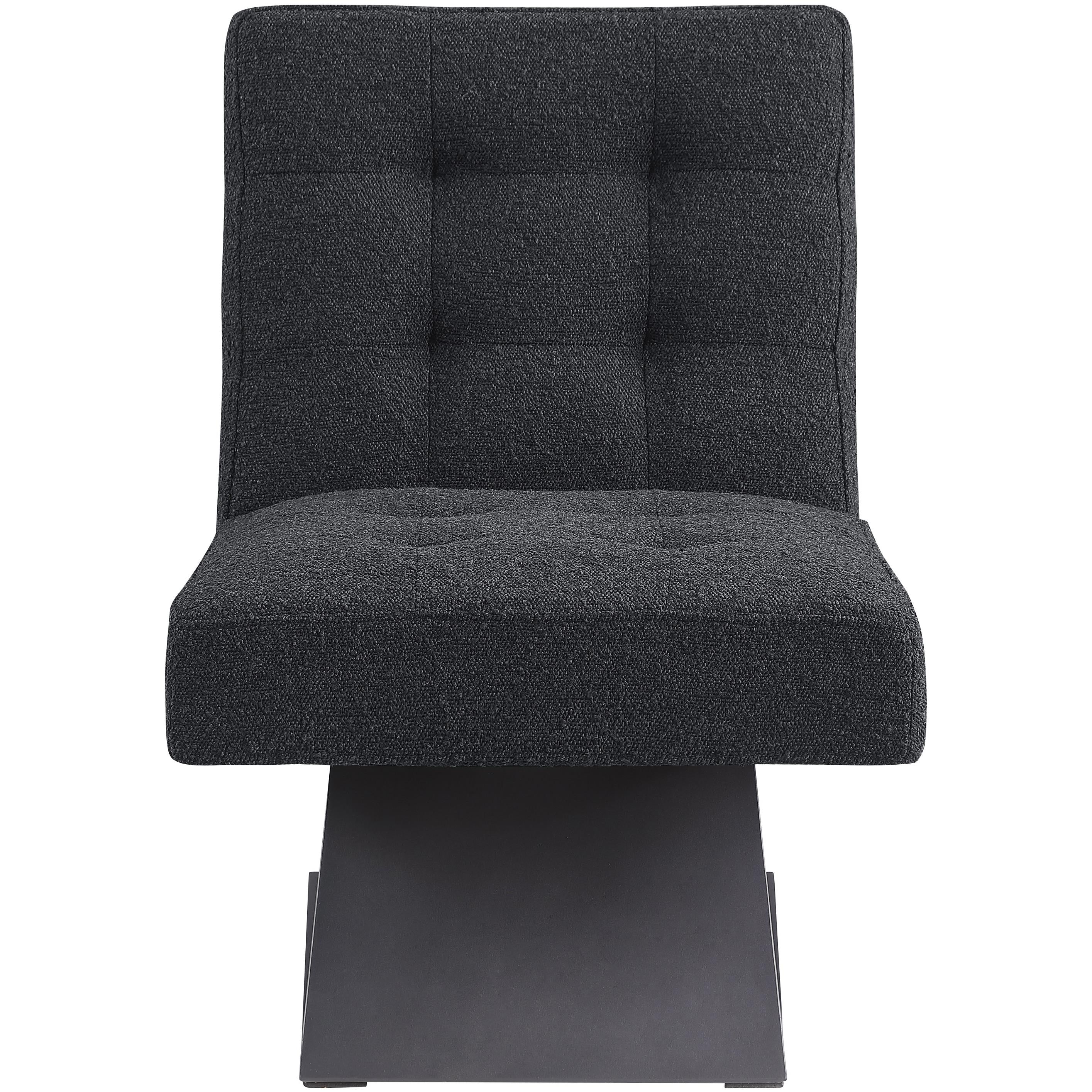 Meridian Zeal Black Boucle Fabric Accent Chair