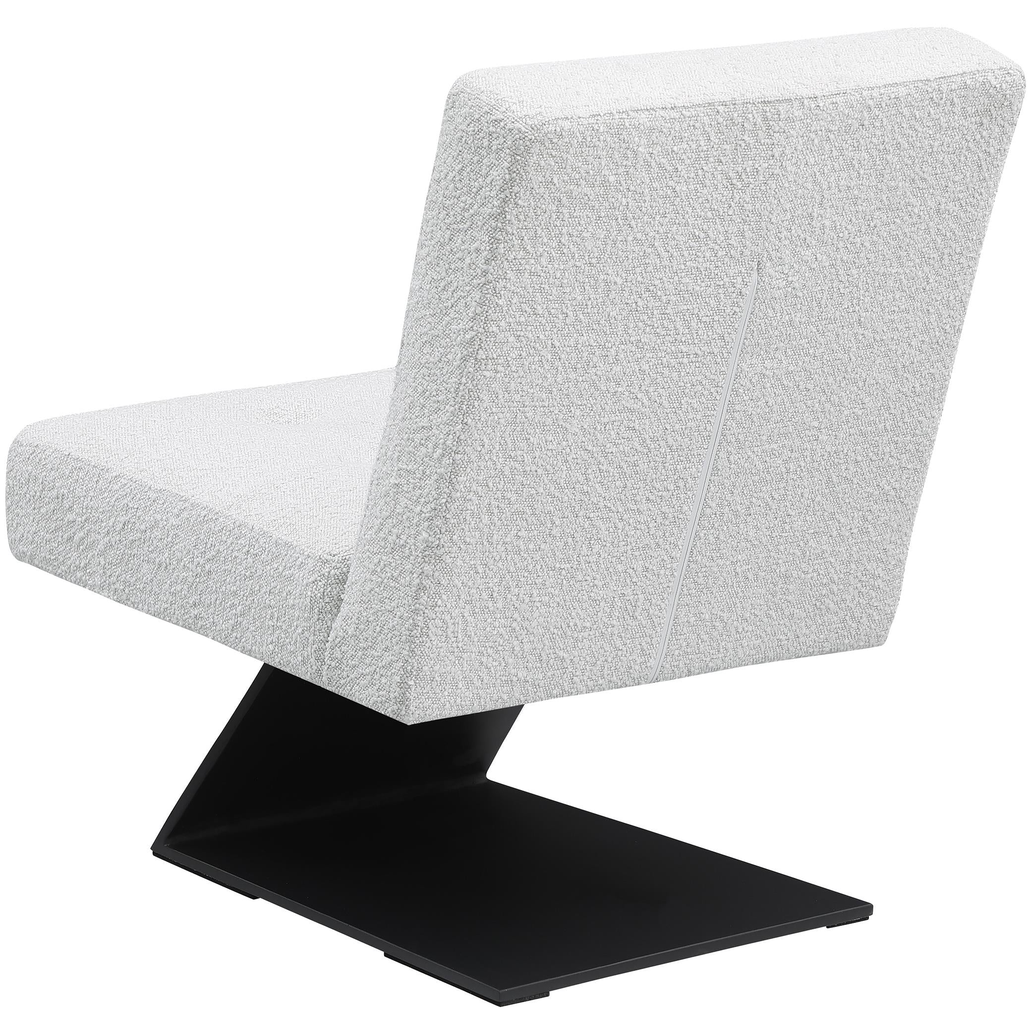 Meridian Zeal Cream Boucle Fabric Accent Chair