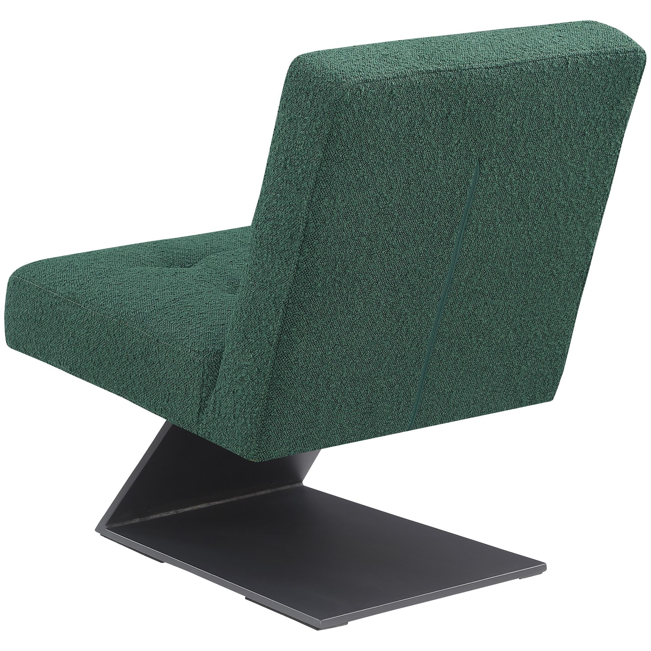 Meridian Zeal Green Boucle Fabric Accent Chair