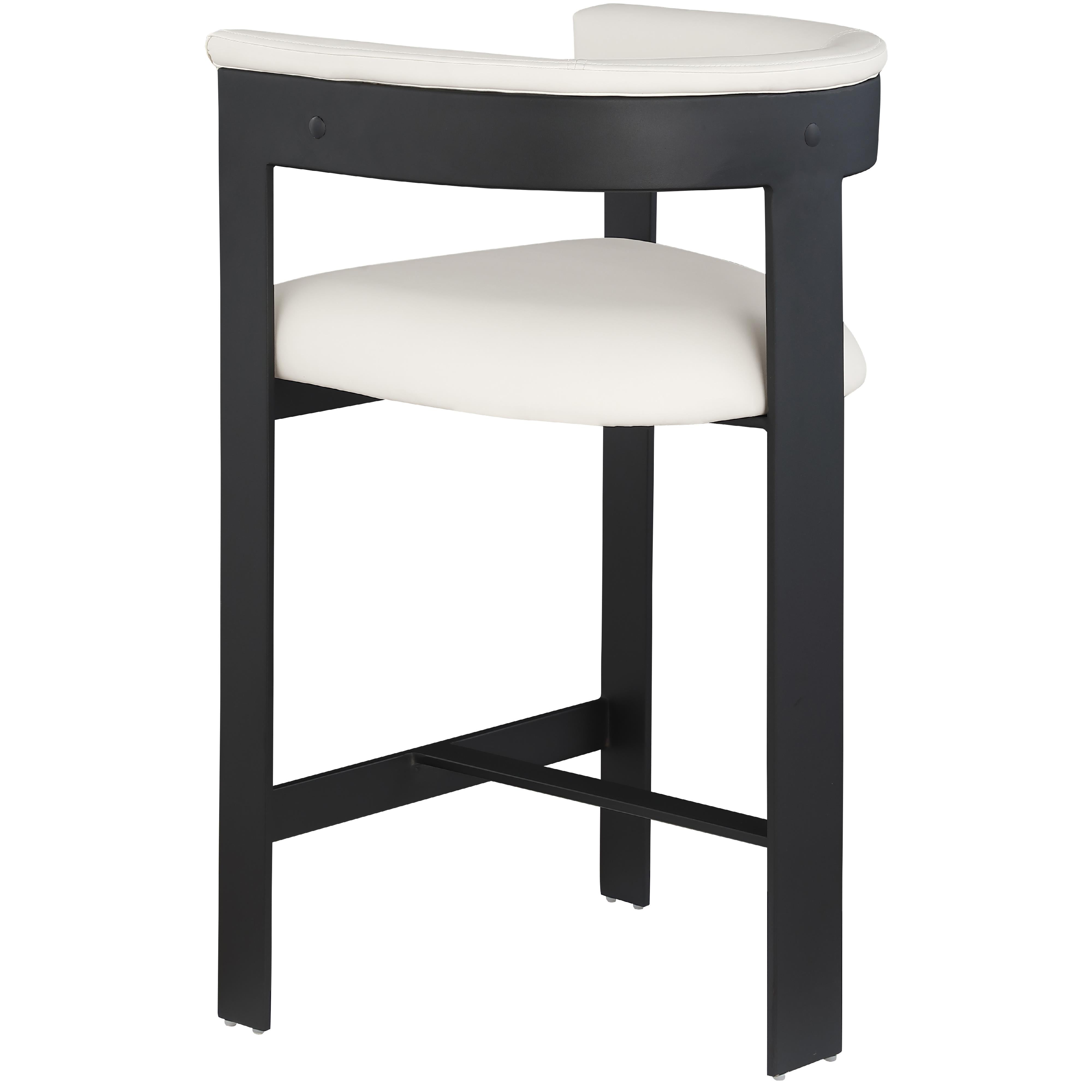 Meridian Romeo Cream Vegan Leather Counter Stool