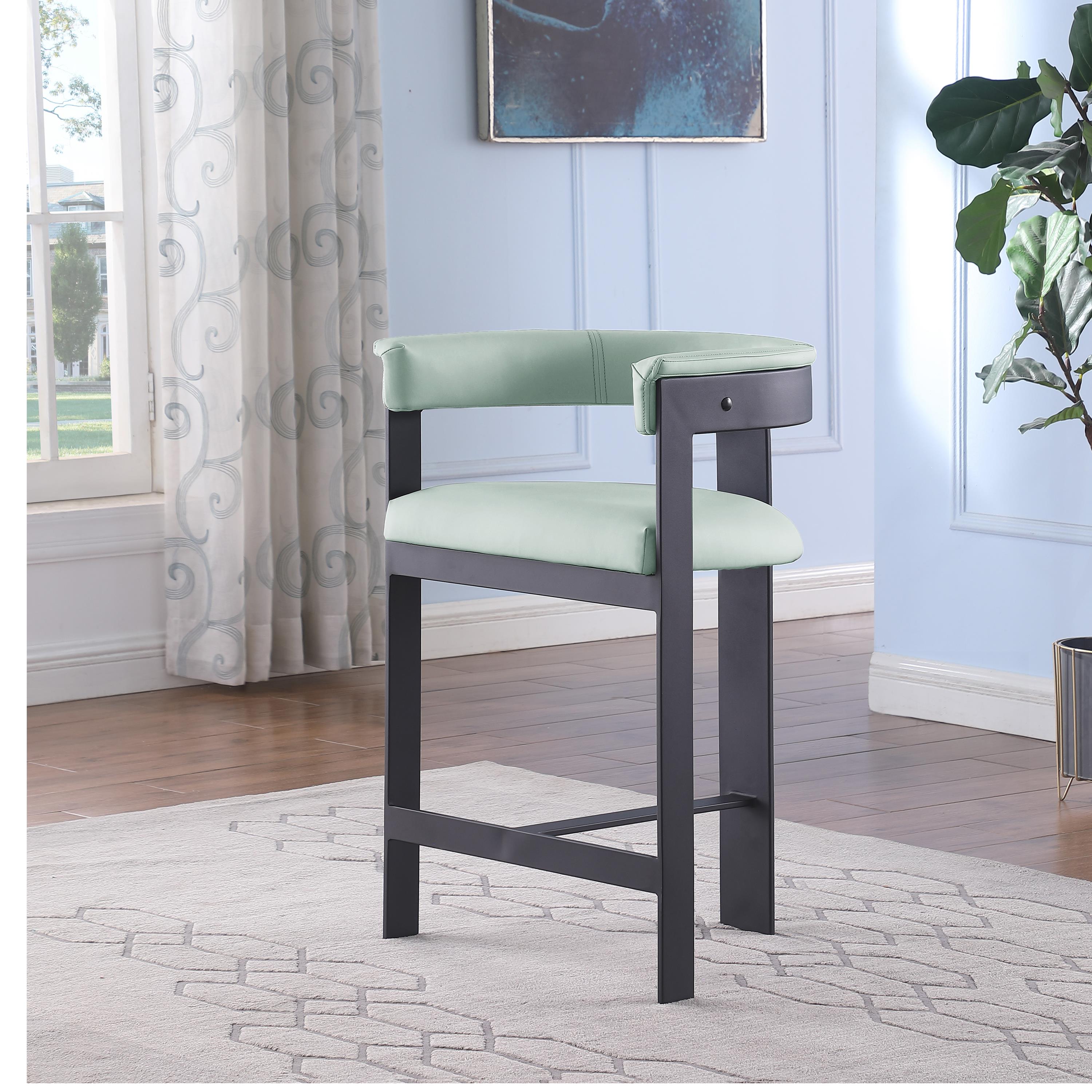 Meridian Romeo Mint Green Vegan Leather Counter Stool