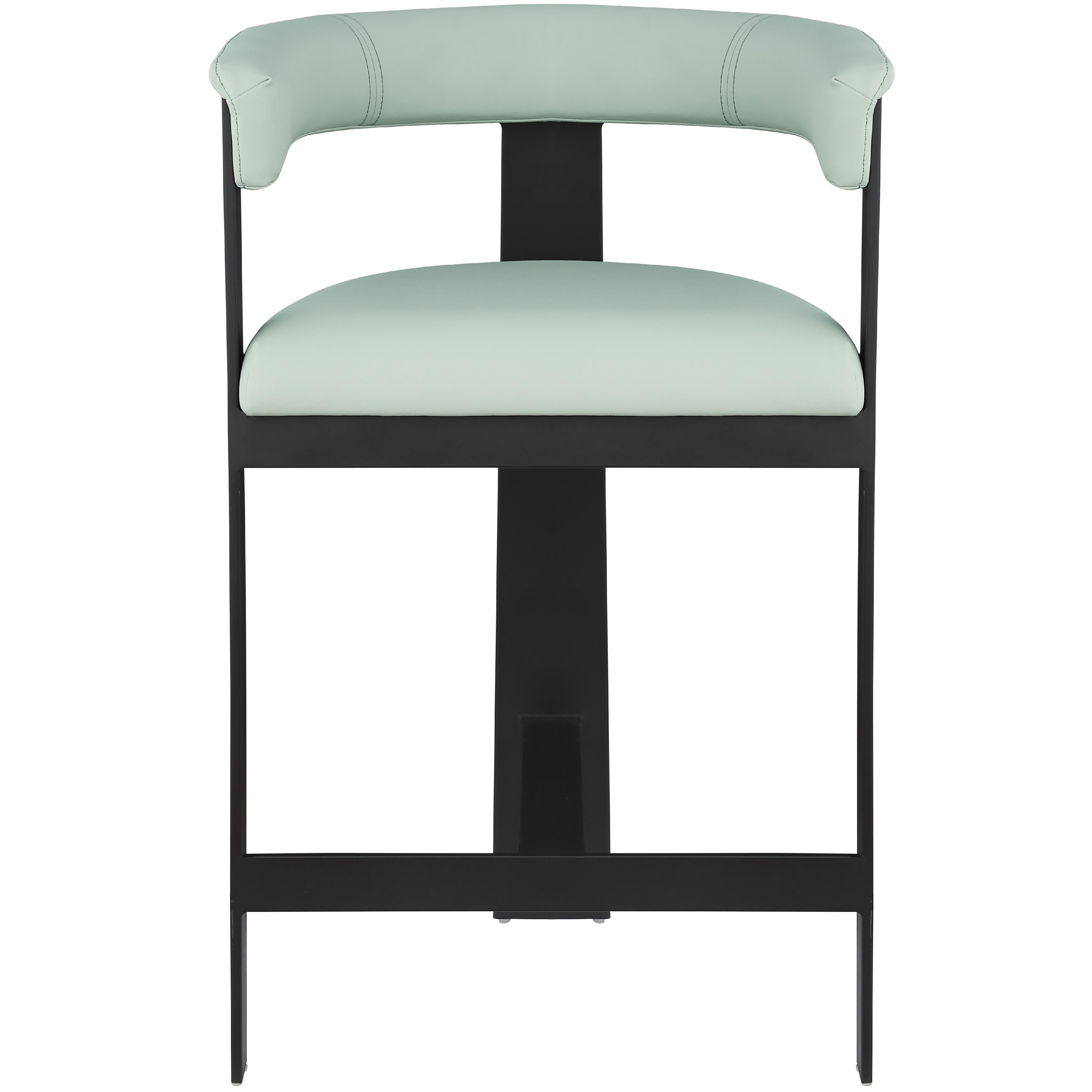 Meridian Romeo Mint Green Vegan Leather Counter Stool