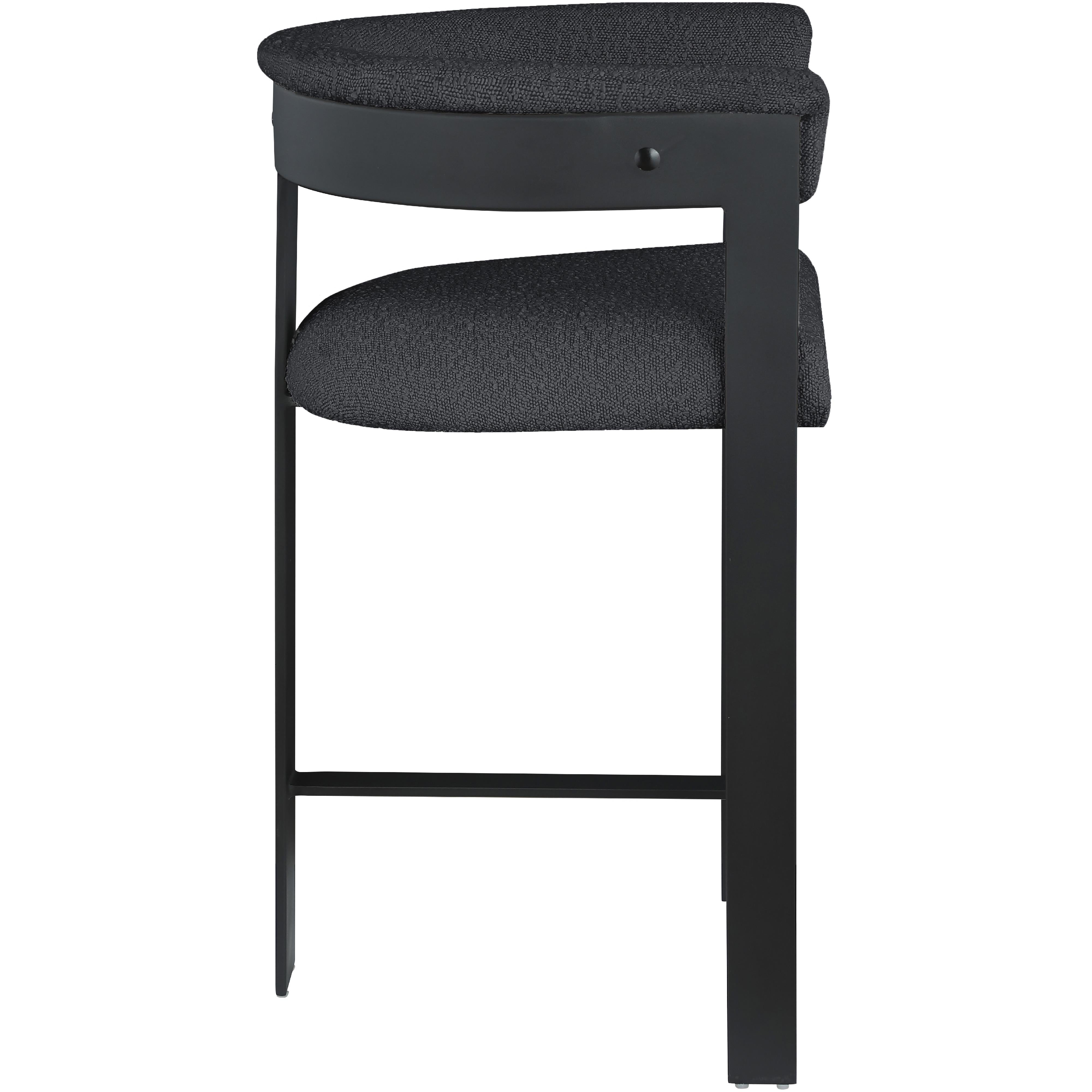 Meridian Romeo Black Boucle Fabric Counter Stool