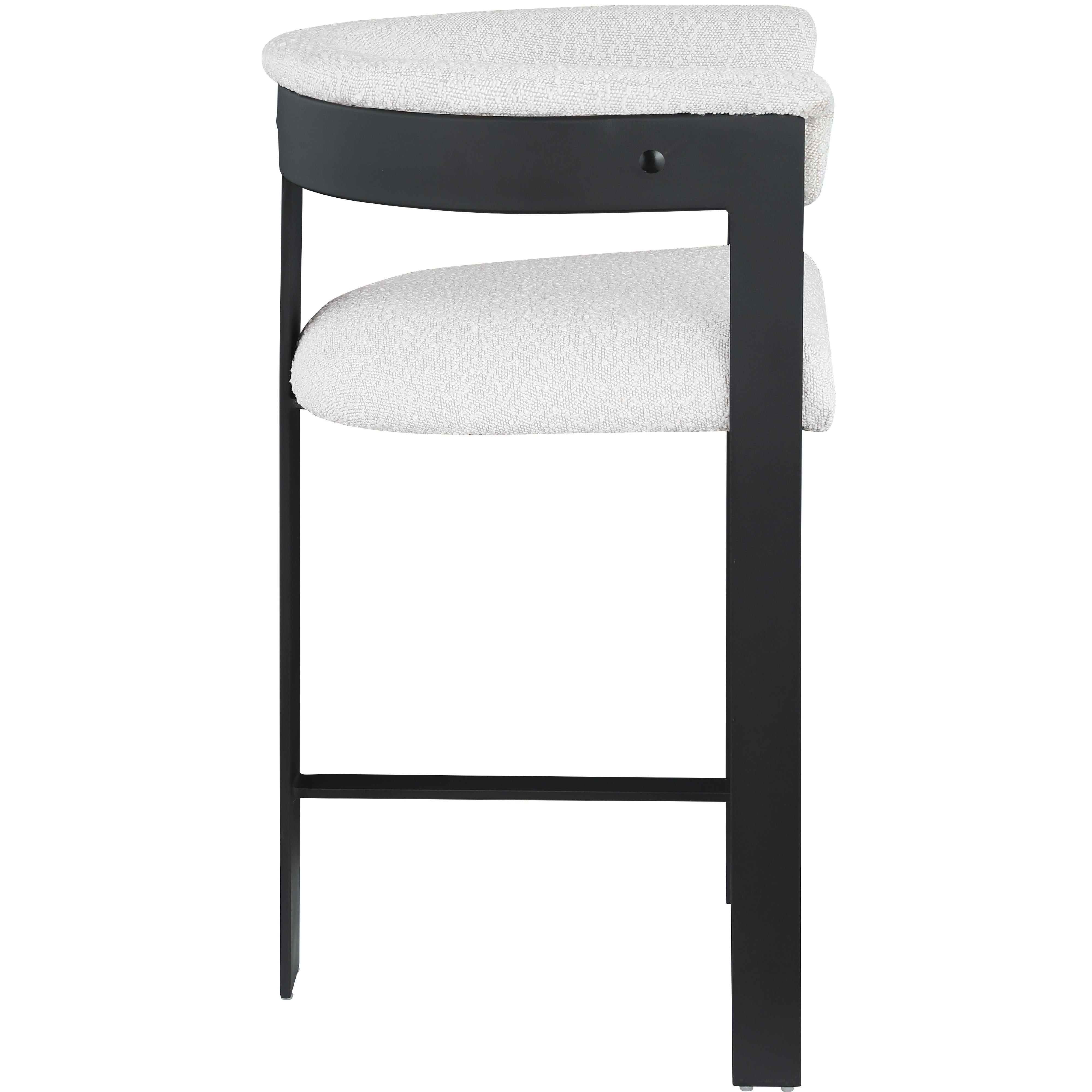 Meridian Romeo Cream Boucle Fabric Counter Stool