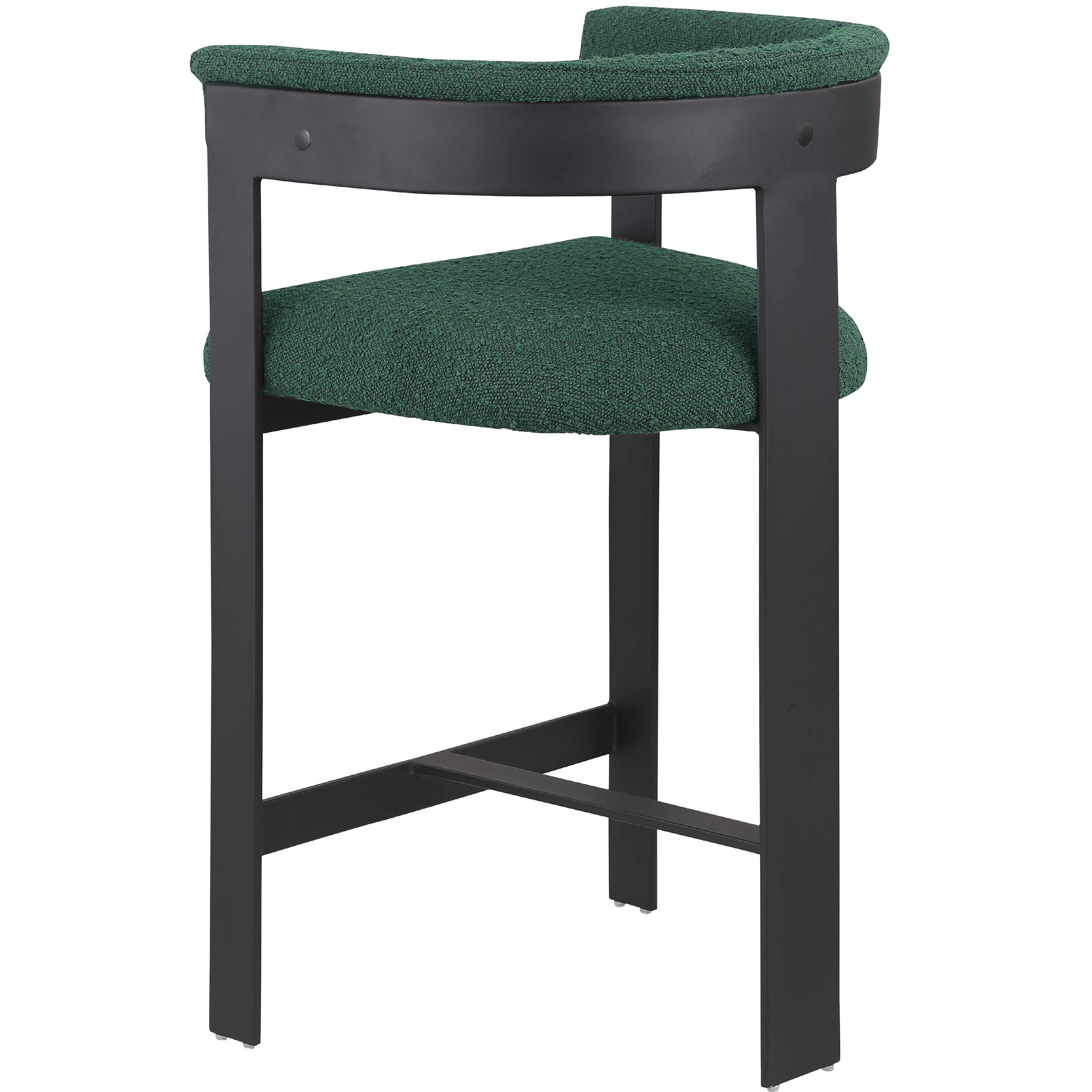 Meridian Romeo Green Boucle Fabric Counter Stool