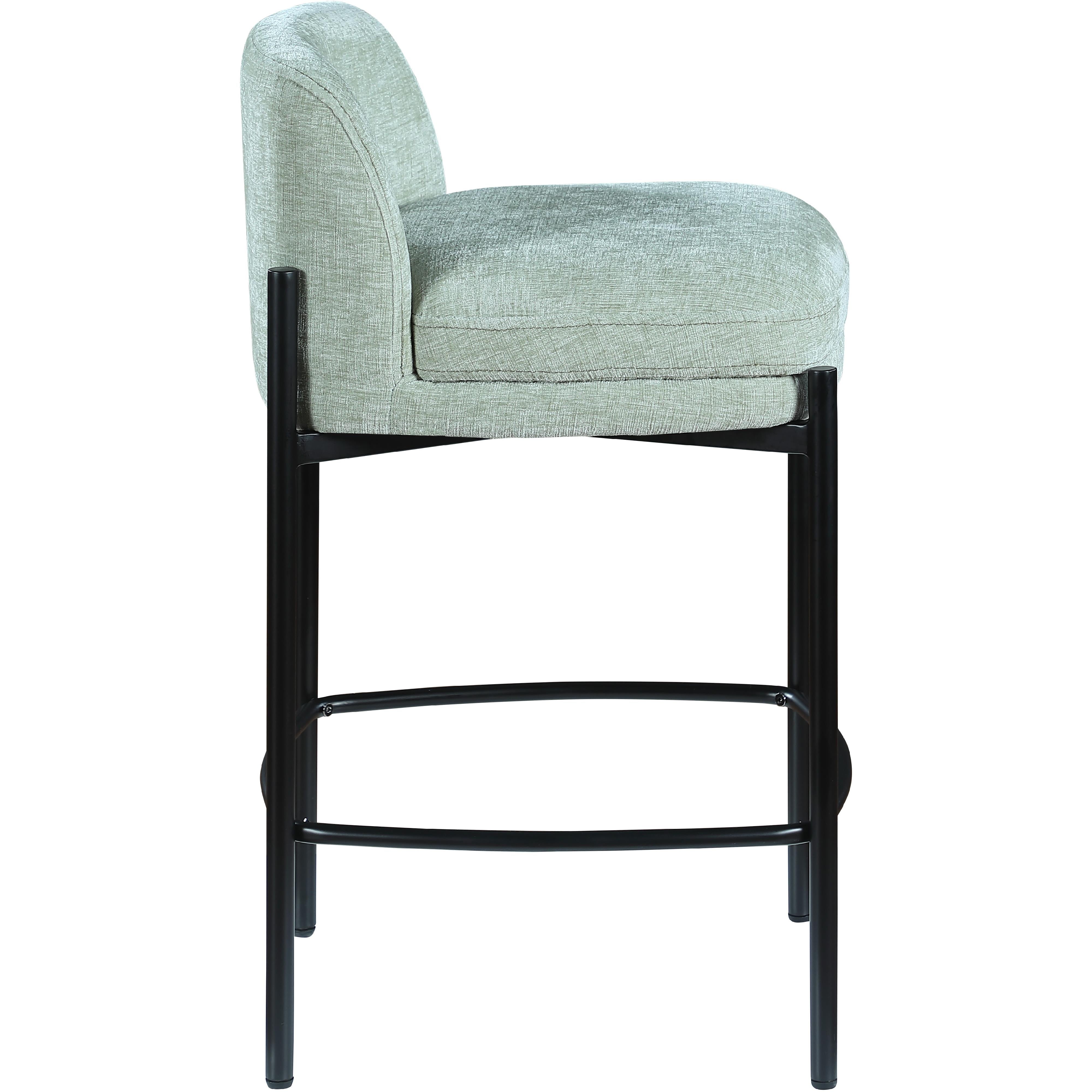 Meridian Burton Mint Chenille Fabric Stool