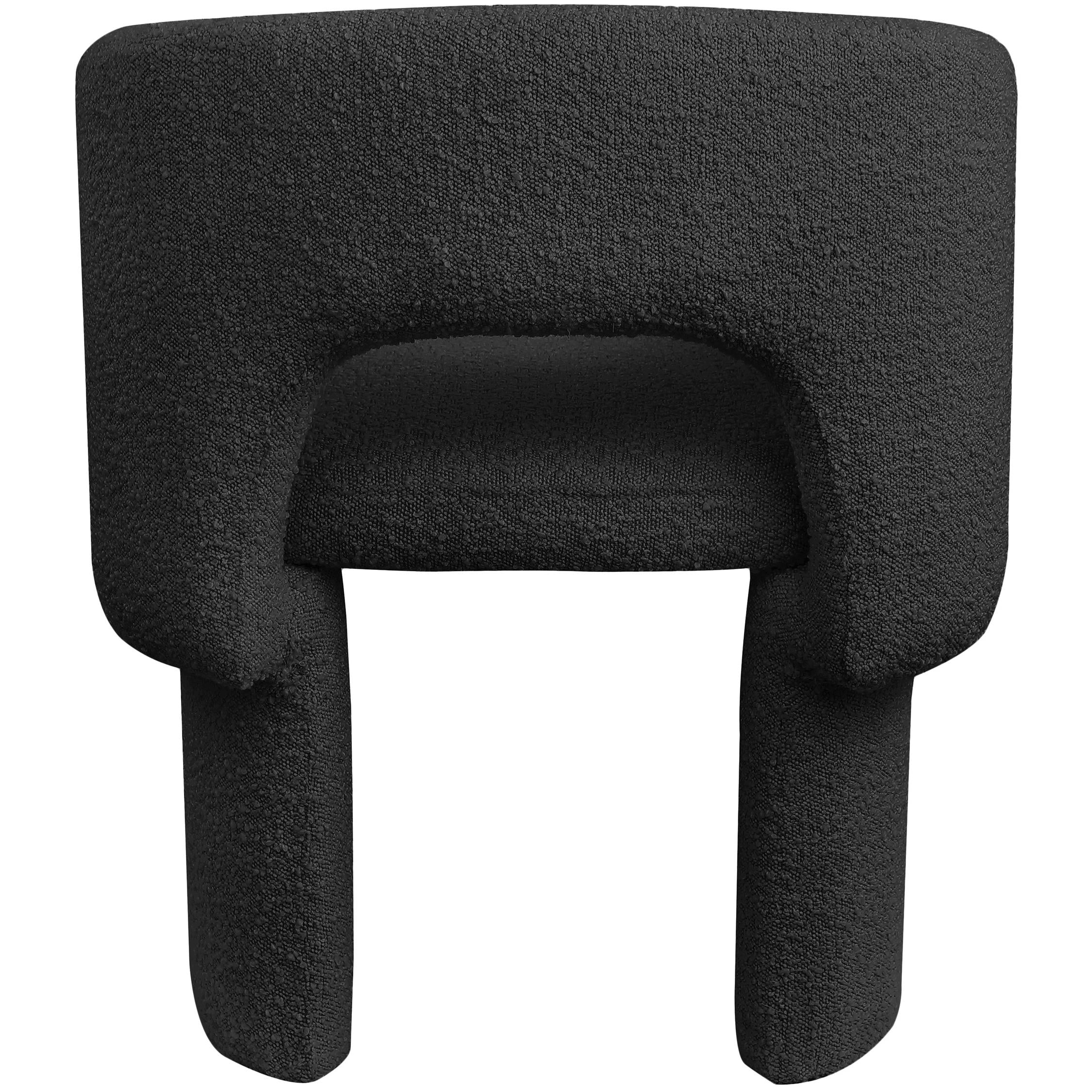 Meridian Emmet Black Boucle Fabric Dining Chair / Accent Chair
