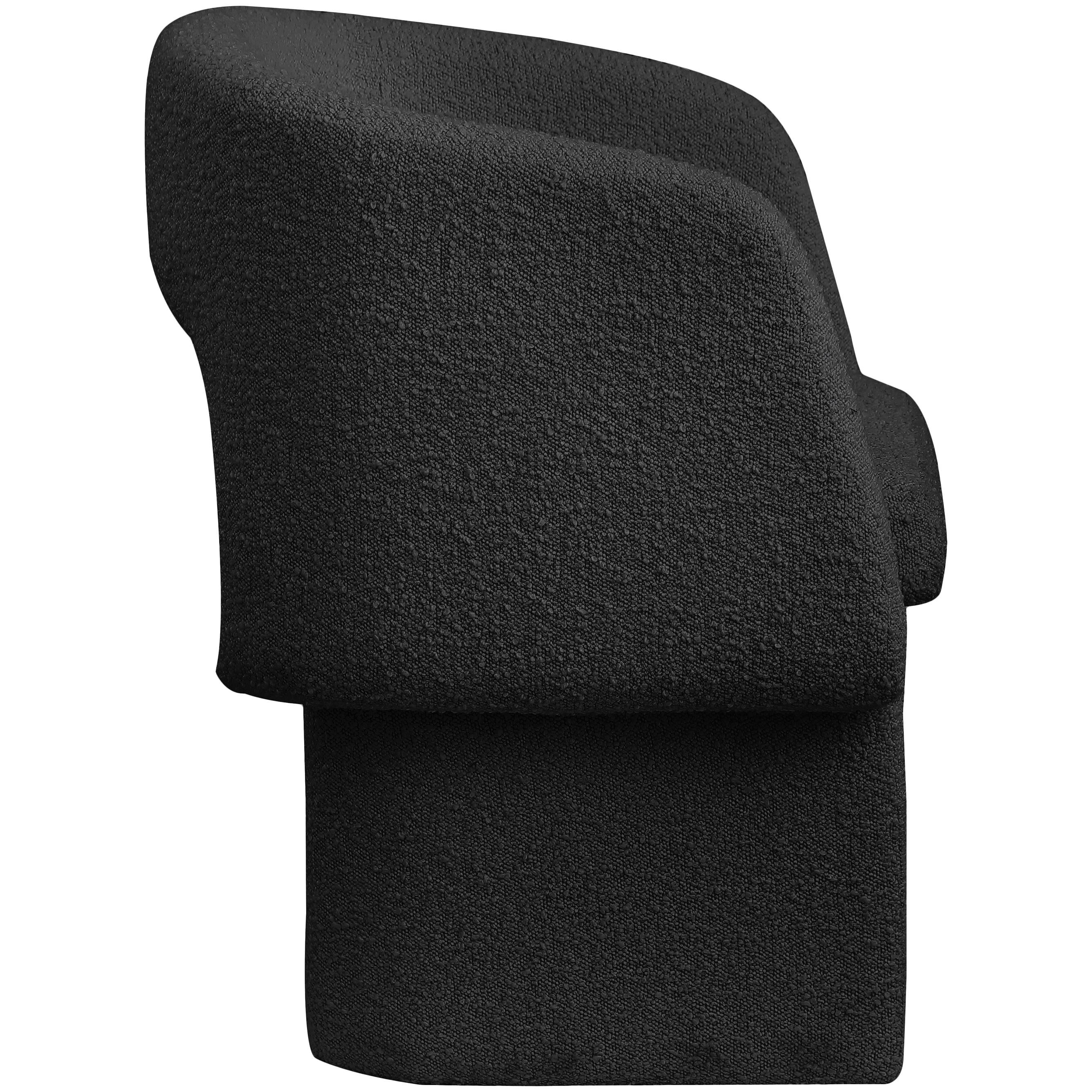 Meridian Emmet Black Boucle Fabric Dining Chair / Accent Chair