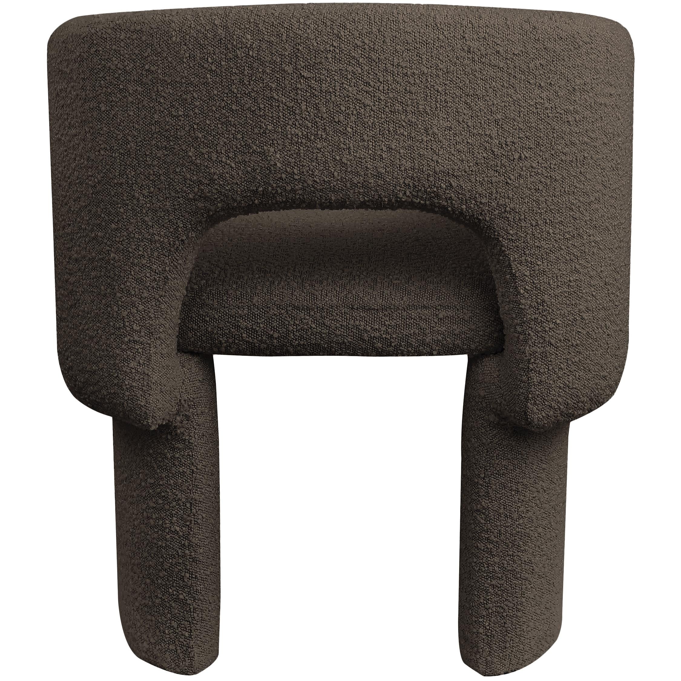 Meridian Emmet Brown Boucle Fabric Dining Chair / Accent Chair