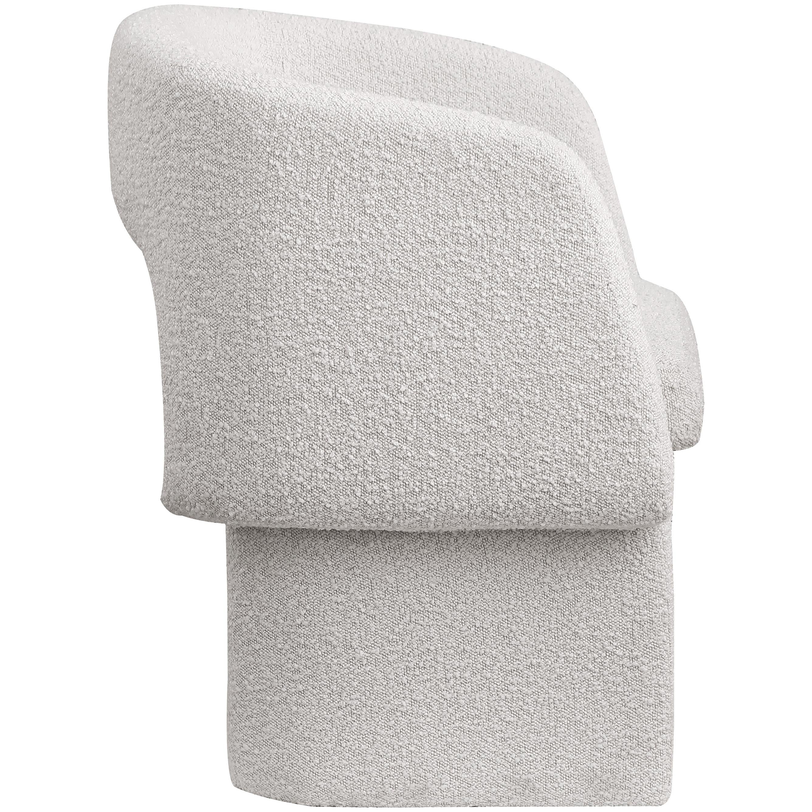 Meridian Emmet Cream Boucle Fabric Dining Chair / Accent Chair