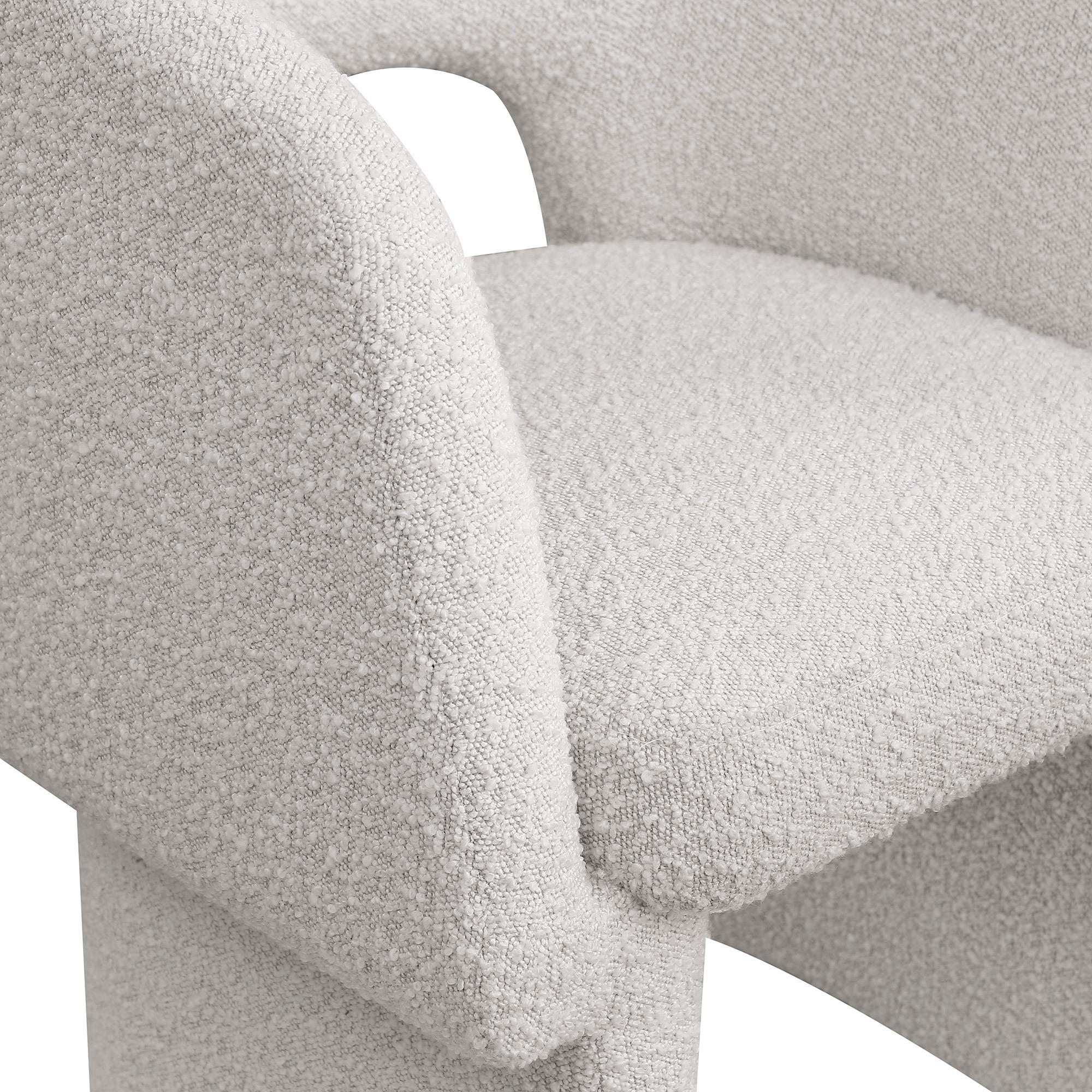 Meridian Emmet Cream Boucle Fabric Dining Chair / Accent Chair