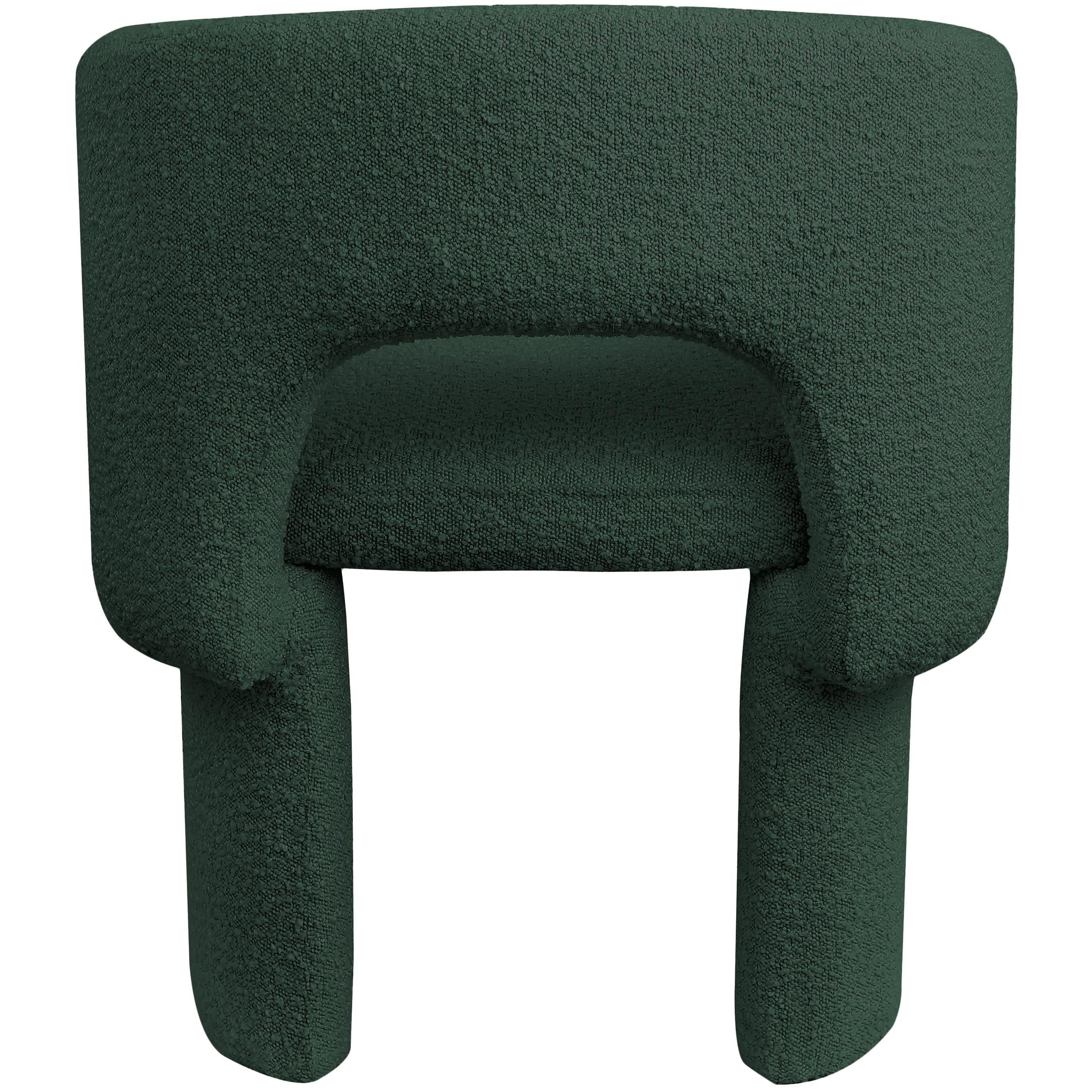 Meridian Emmet Green Boucle Fabric Dining Chair / Accent Chair