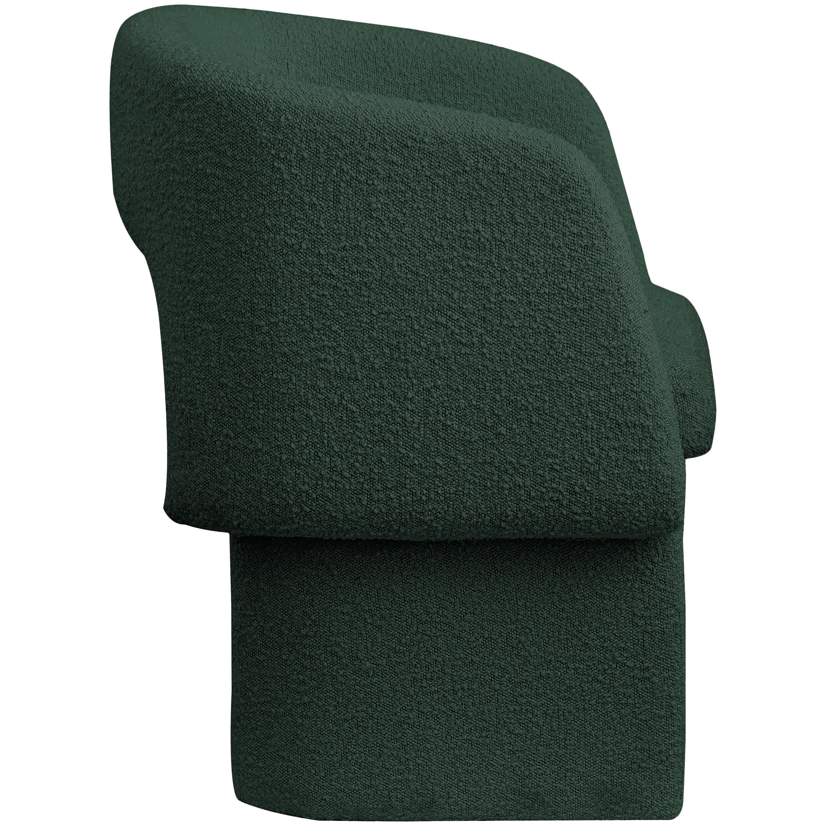 Meridian Emmet Green Boucle Fabric Dining Chair / Accent Chair