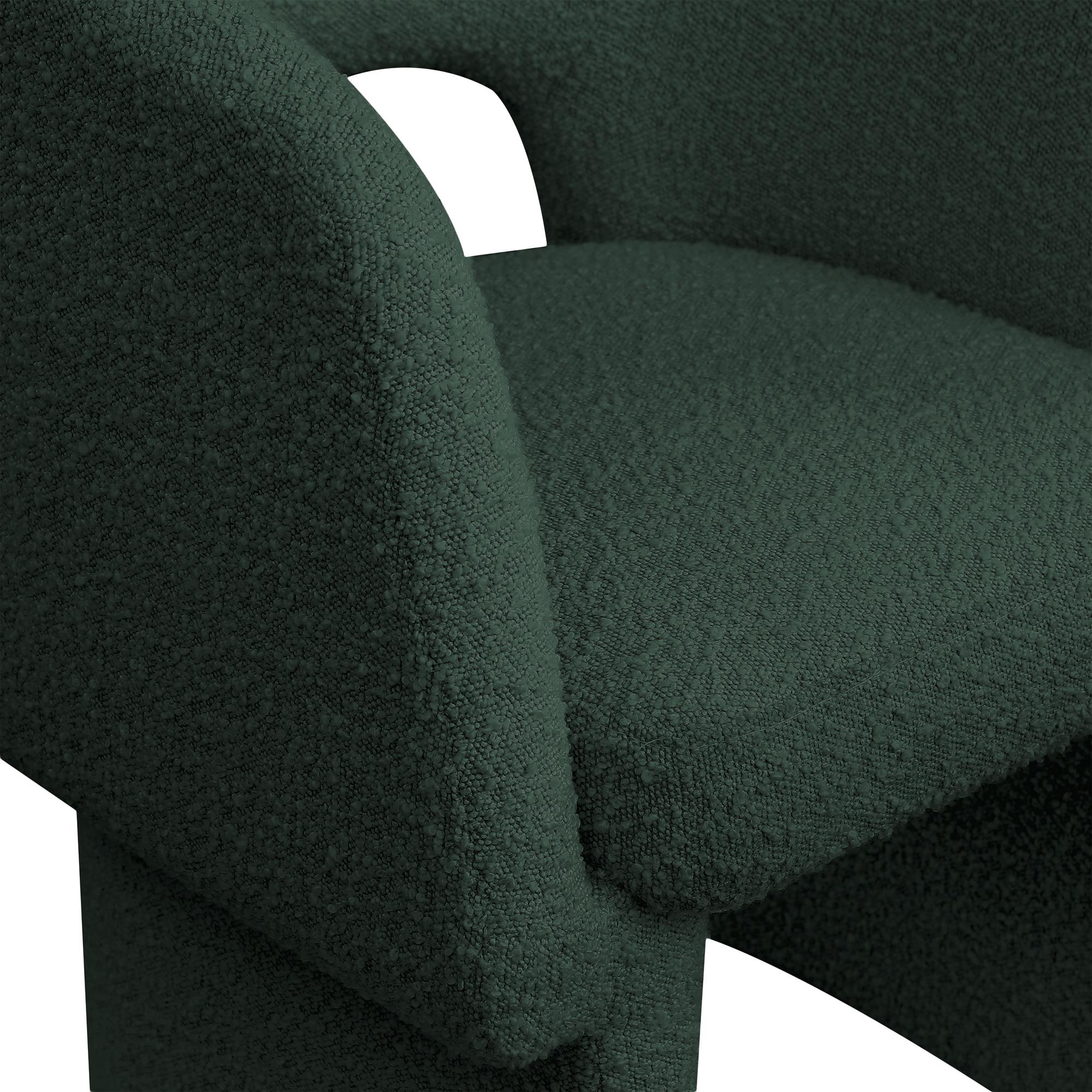 Meridian Emmet Green Boucle Fabric Dining Chair / Accent Chair
