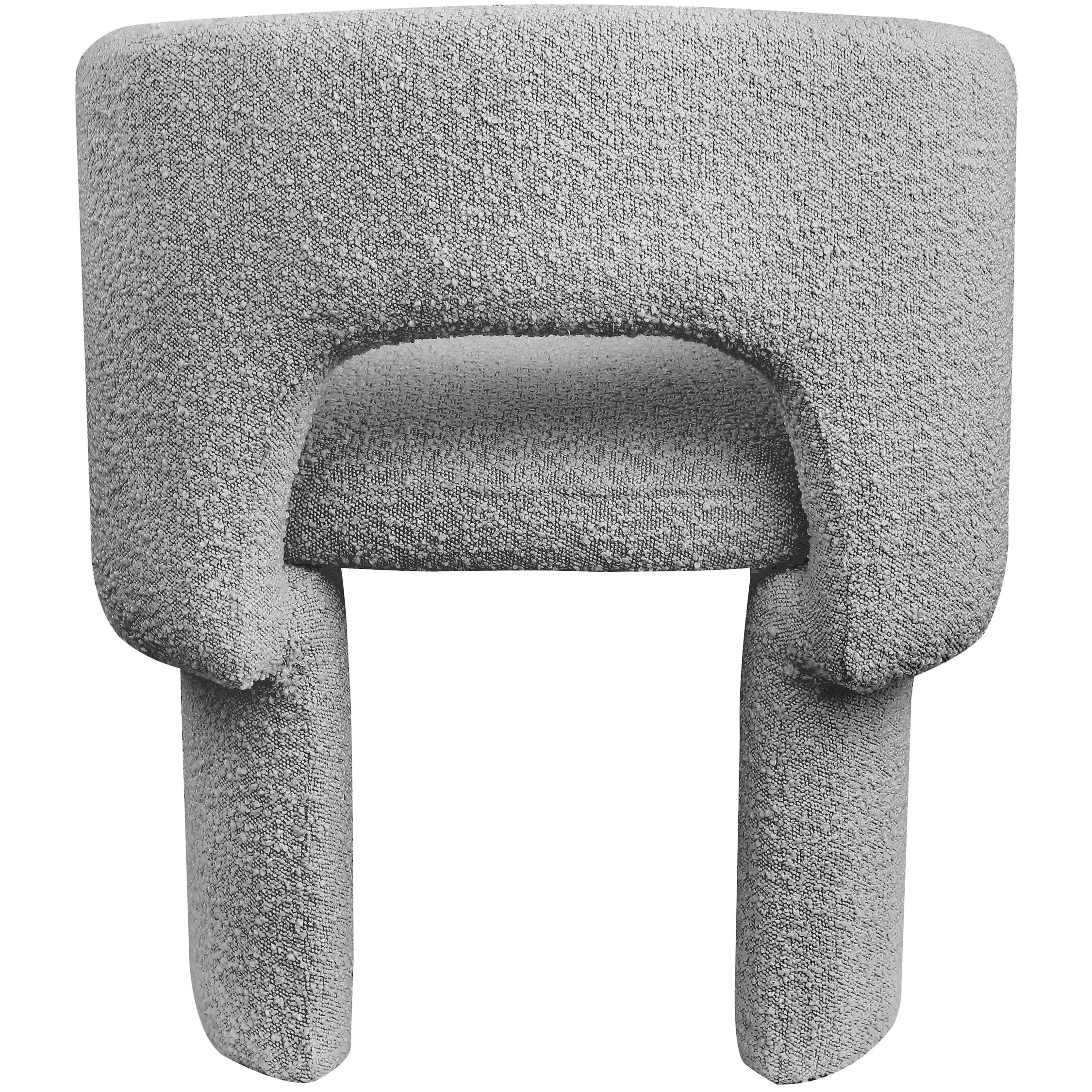 Meridian Emmet Grey Boucle Fabric Dining Chair / Accent Chair