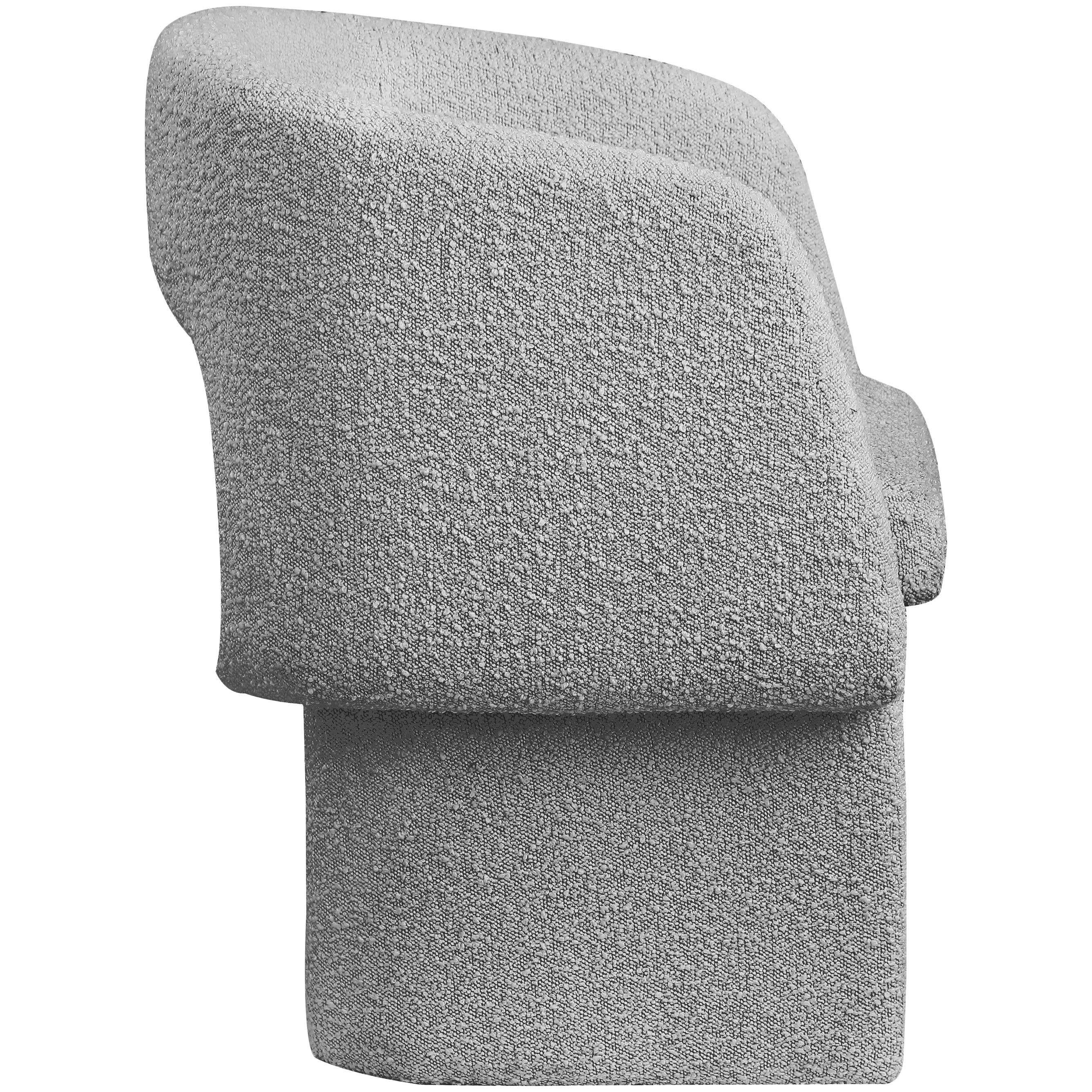 Meridian Emmet Grey Boucle Fabric Dining Chair / Accent Chair