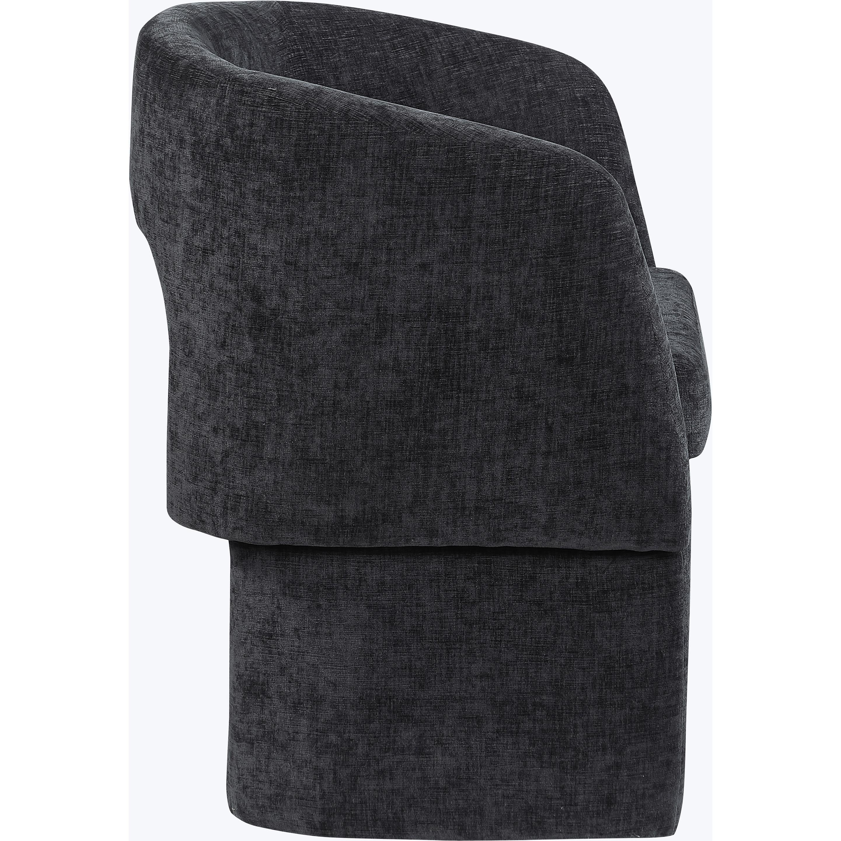 Meridian Emmet Black Chenille Fabric Dining Chair / Accent Chair