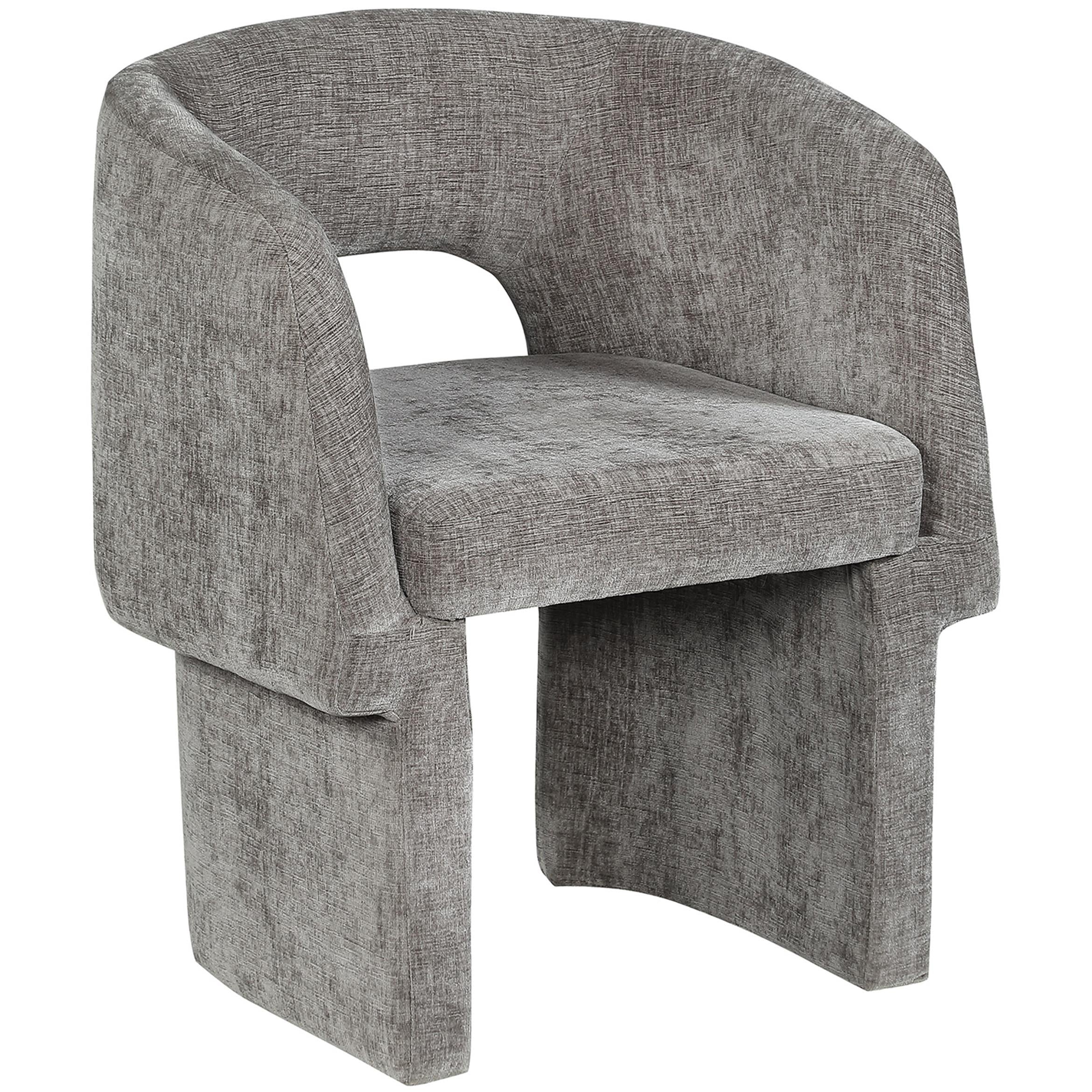 Meridian Emmet Grey Chenille Fabric Dining Chair / Accent Chair