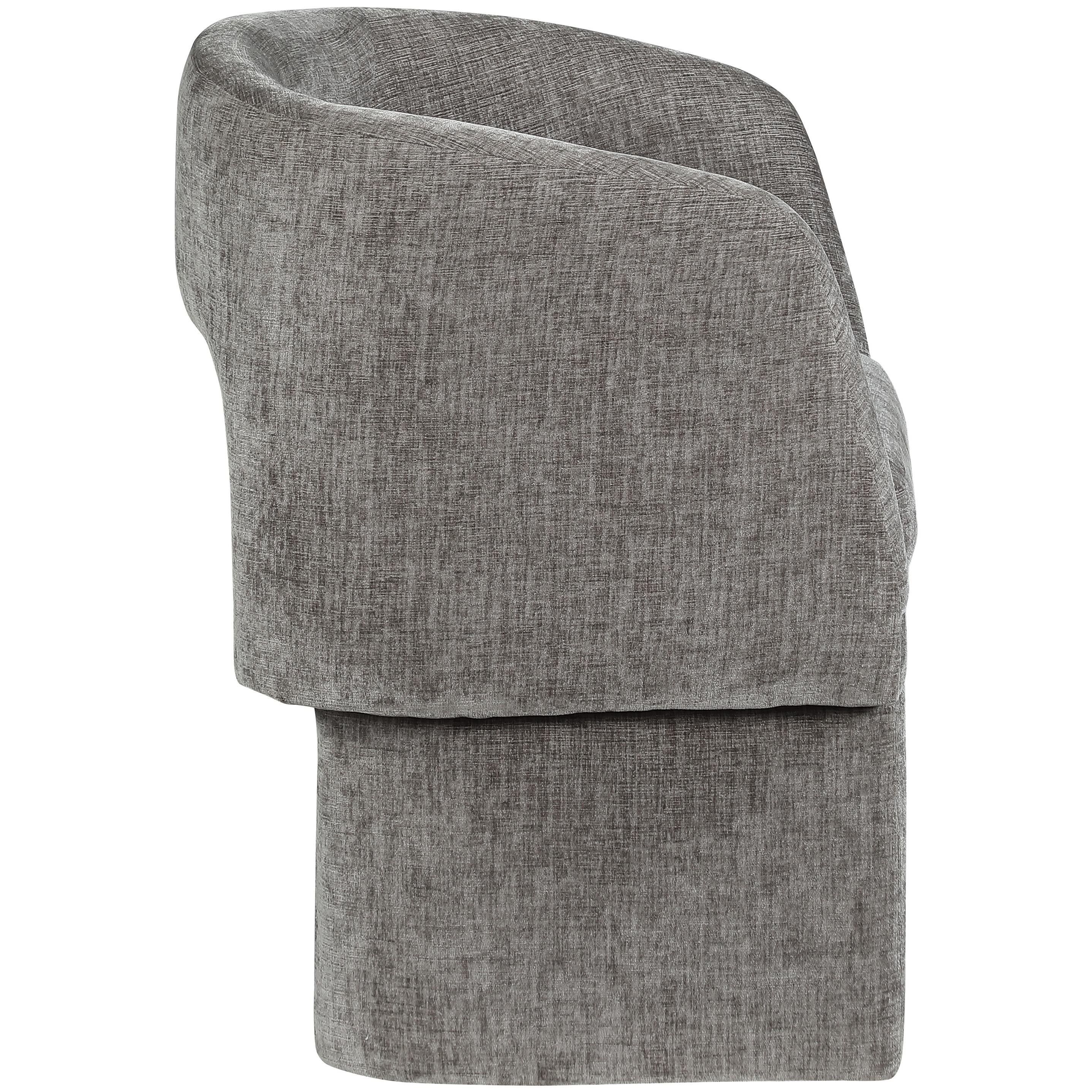 Meridian Emmet Grey Chenille Fabric Dining Chair / Accent Chair