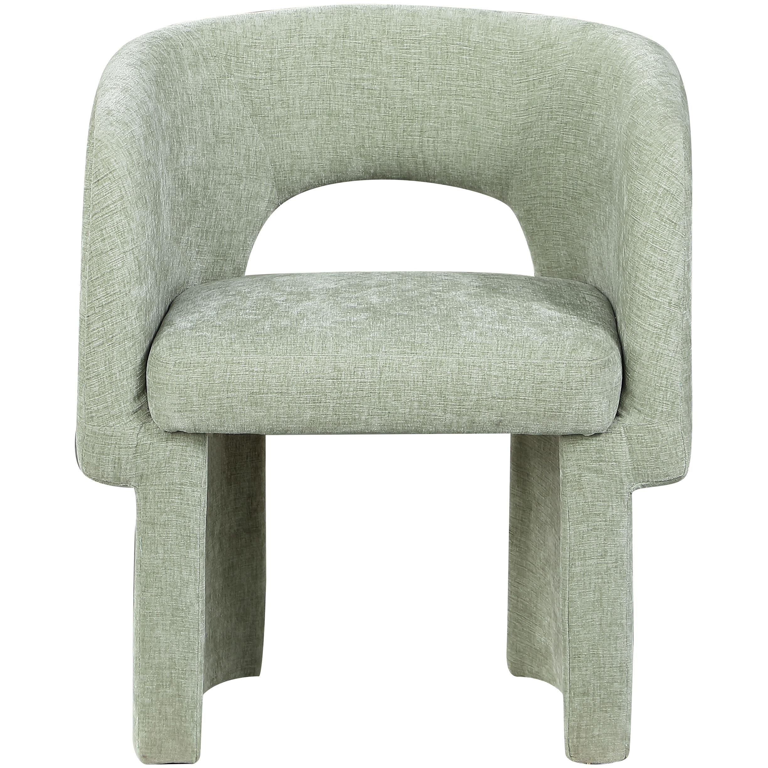 Meridian Emmet Mint Chenille Fabric Dining Chair / Accent Chair