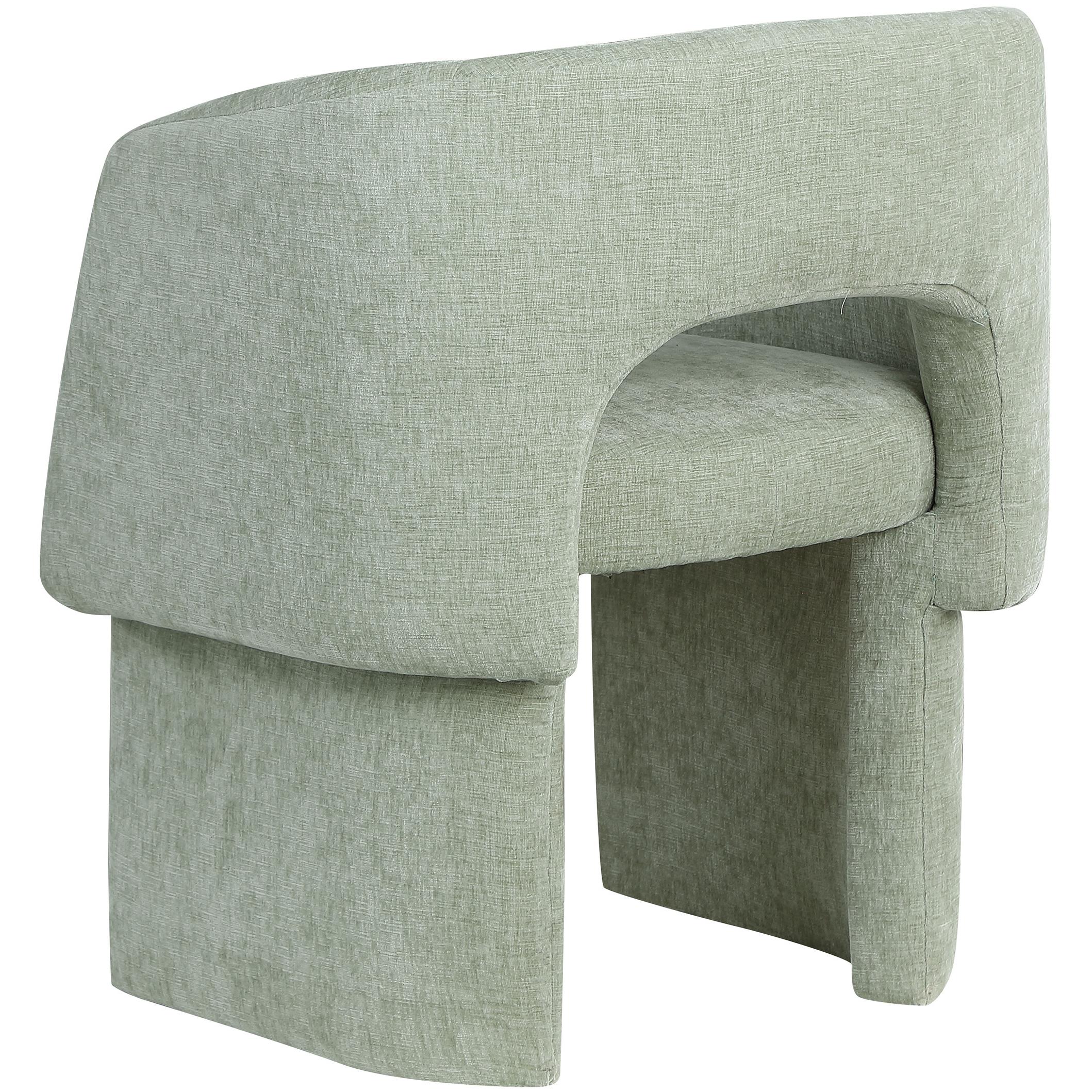 Meridian Emmet Mint Chenille Fabric Dining Chair / Accent Chair