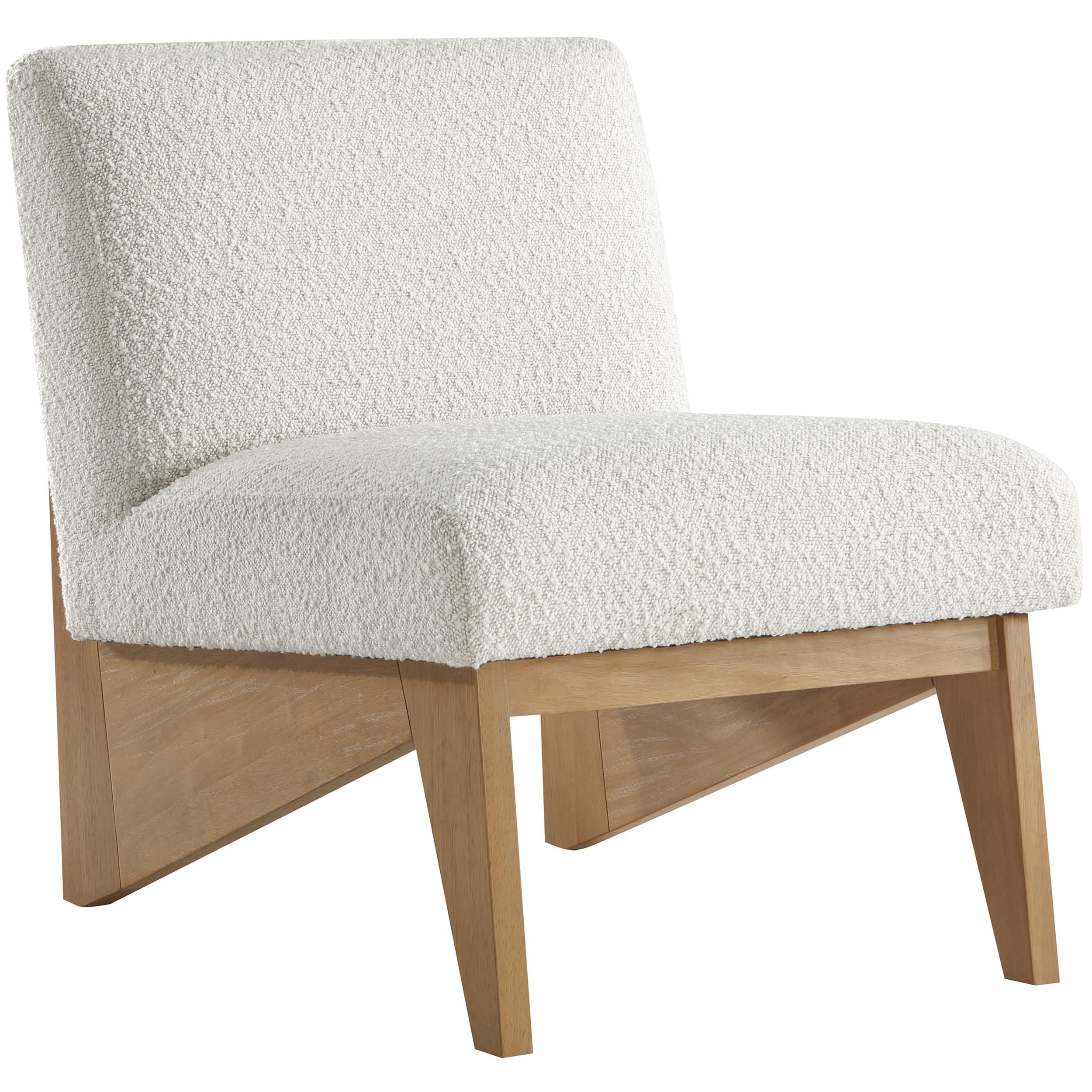 Meridian Chapman Cream Boucle Fabric Accent Chair