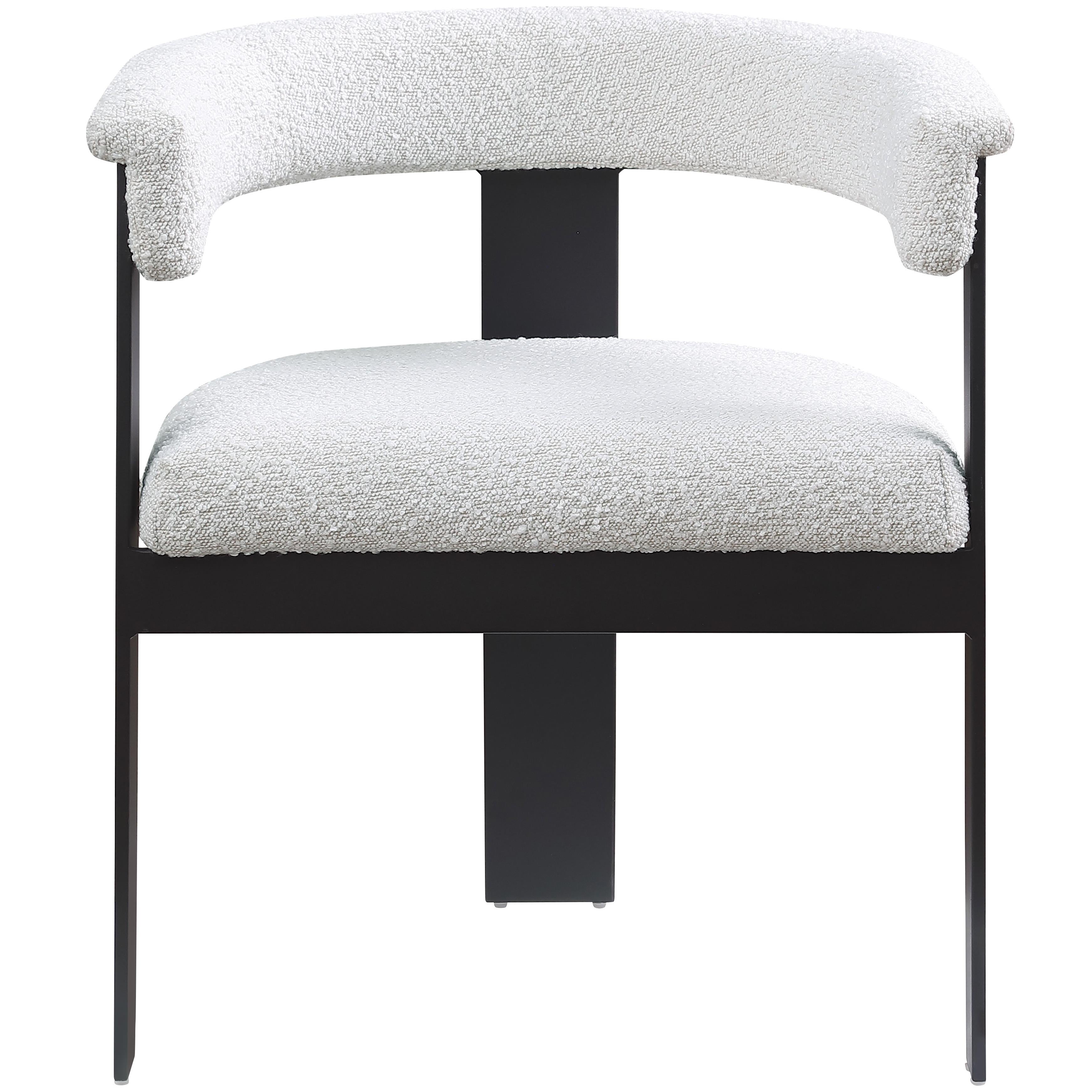 Meridian Romeo Cream Boucle Fabric Dining Chair