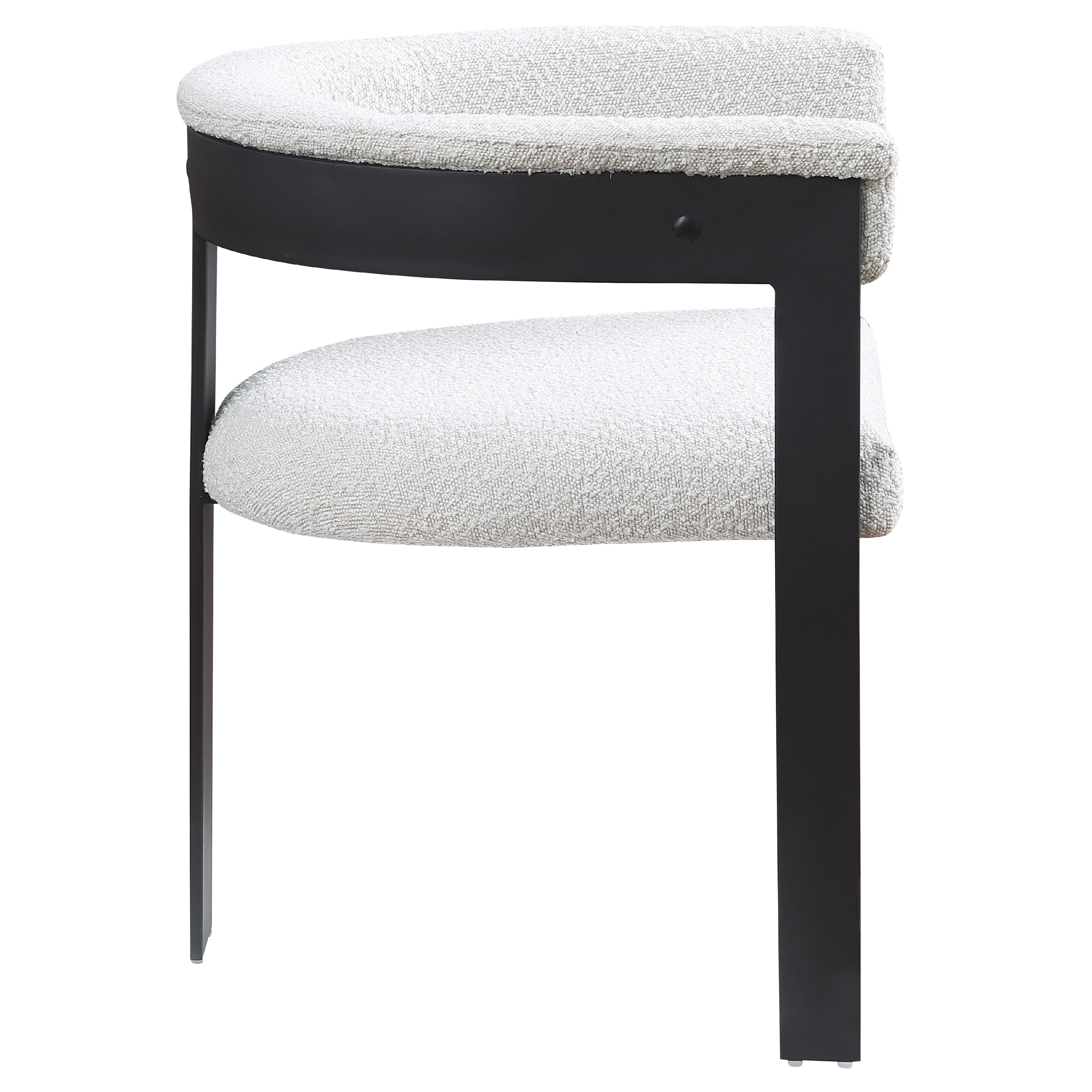 Meridian Romeo Cream Boucle Fabric Dining Chair
