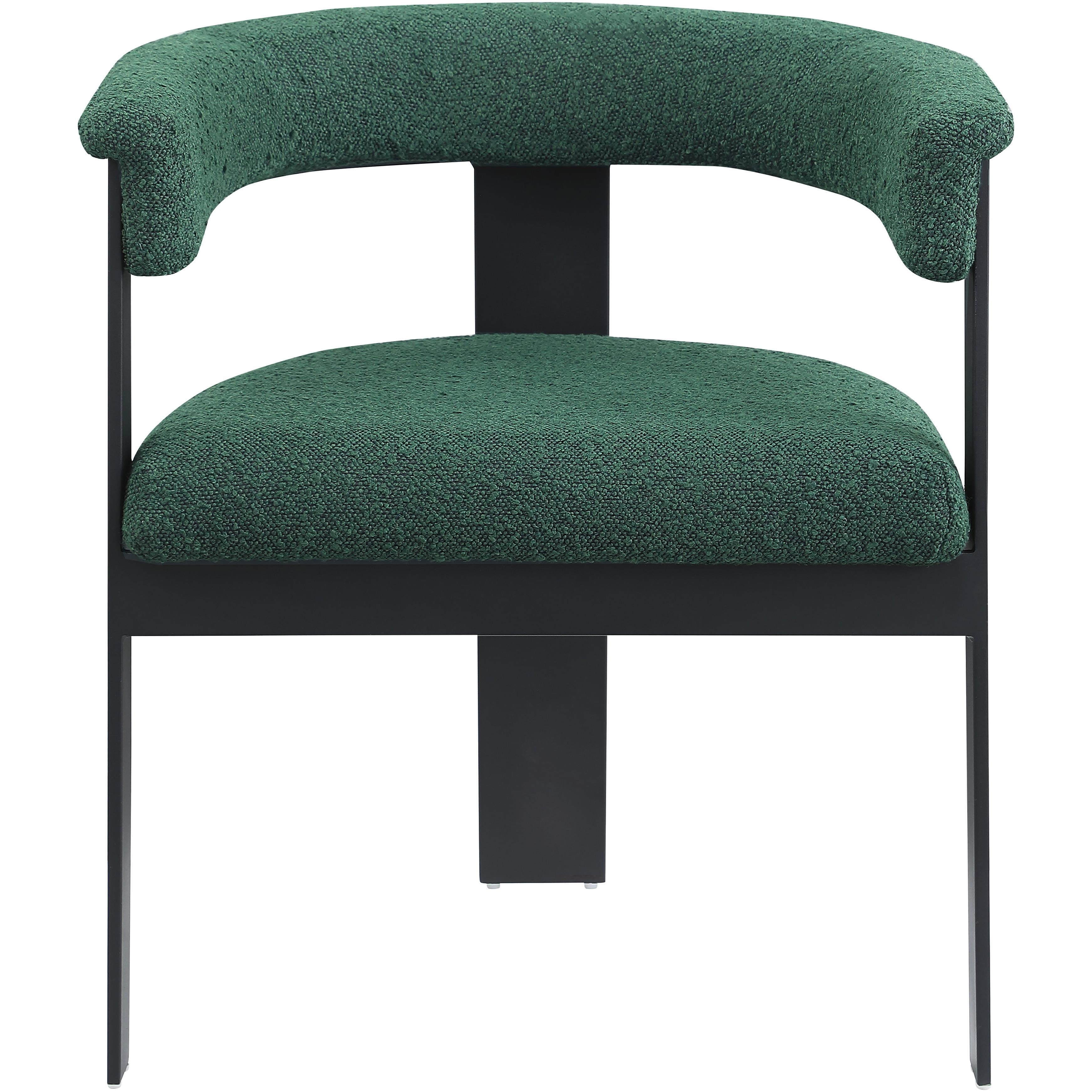 Meridian Romeo Green Boucle Fabric Dining Chair