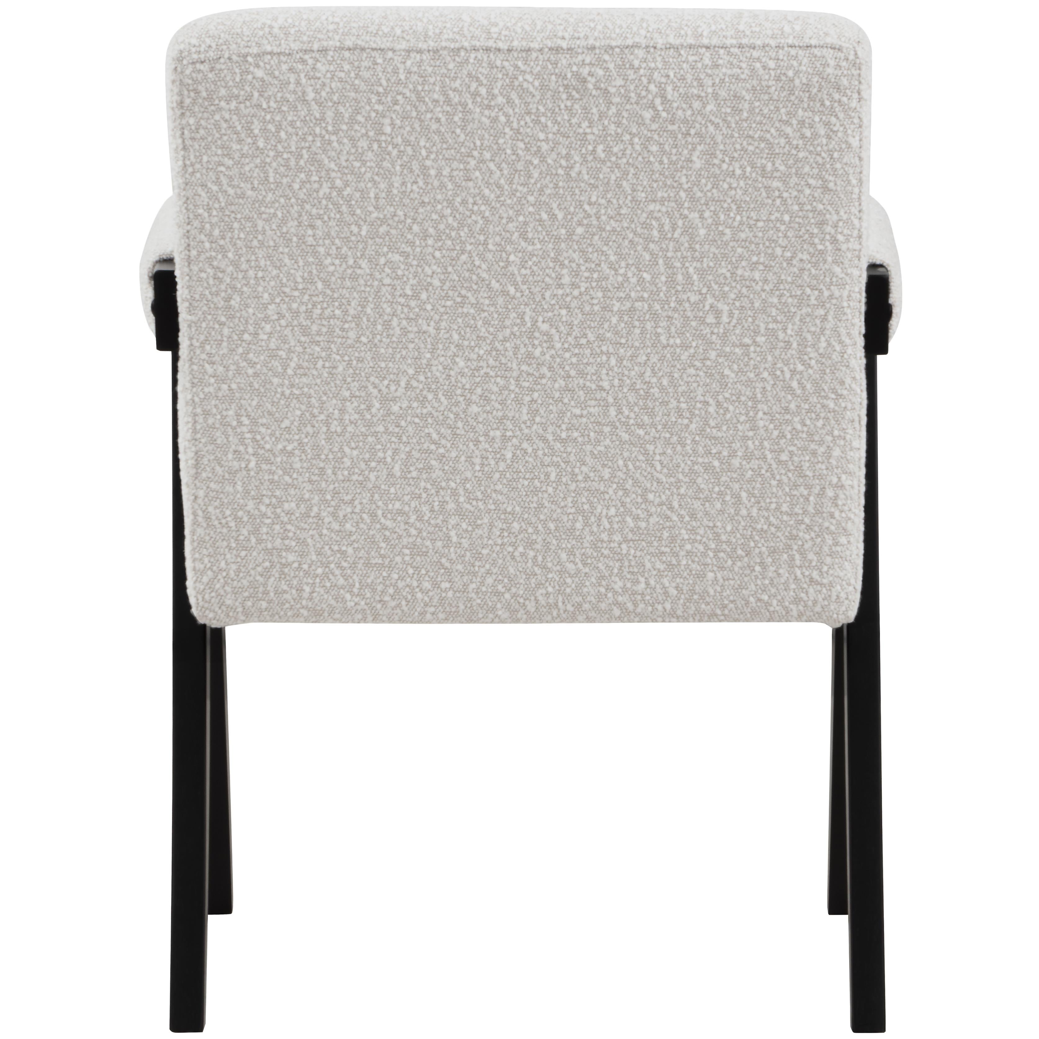 Meridian Woodloch Cream Boucle Fabric Accent Chair