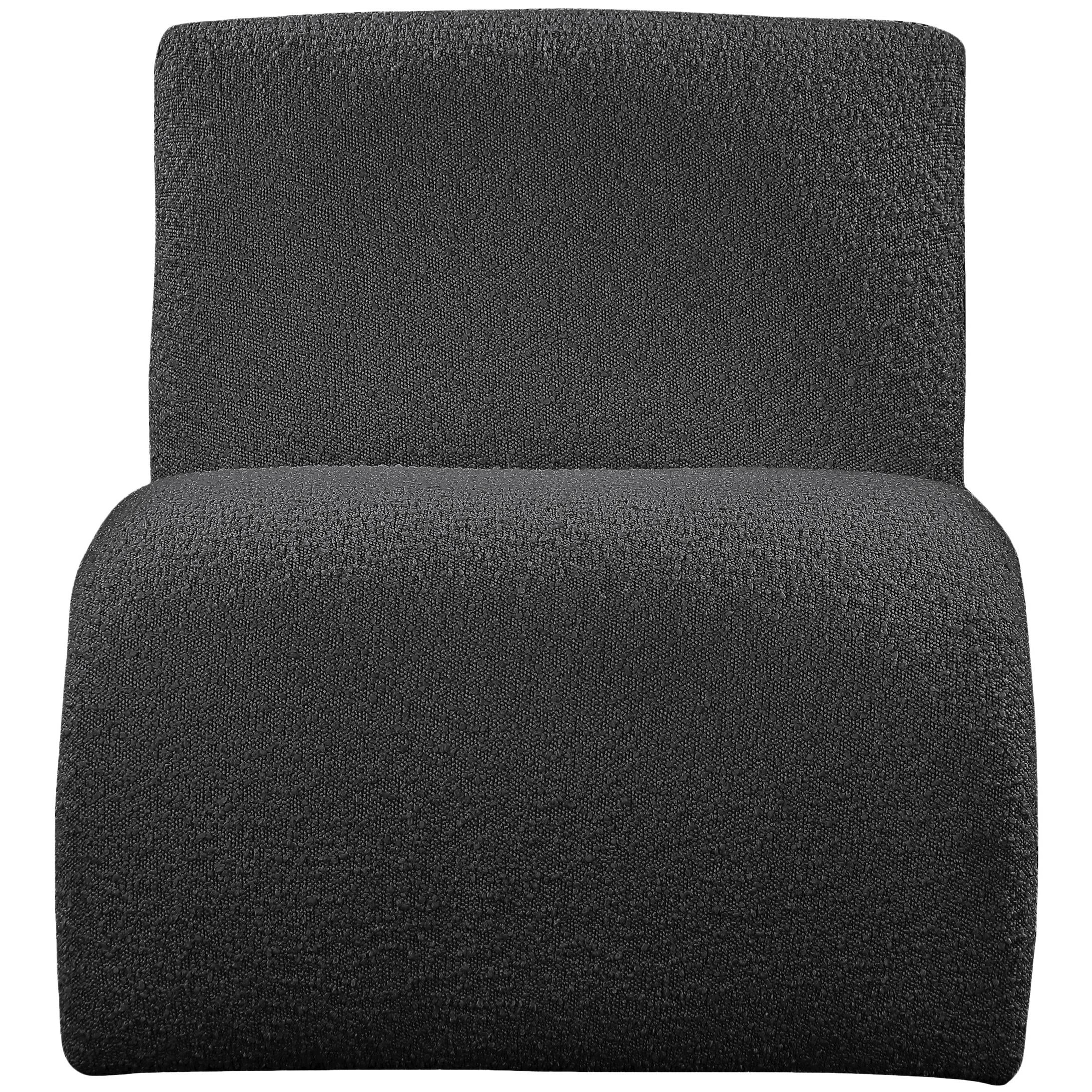 Meridian Mulberry Black Boucle Fabric Accent Chair