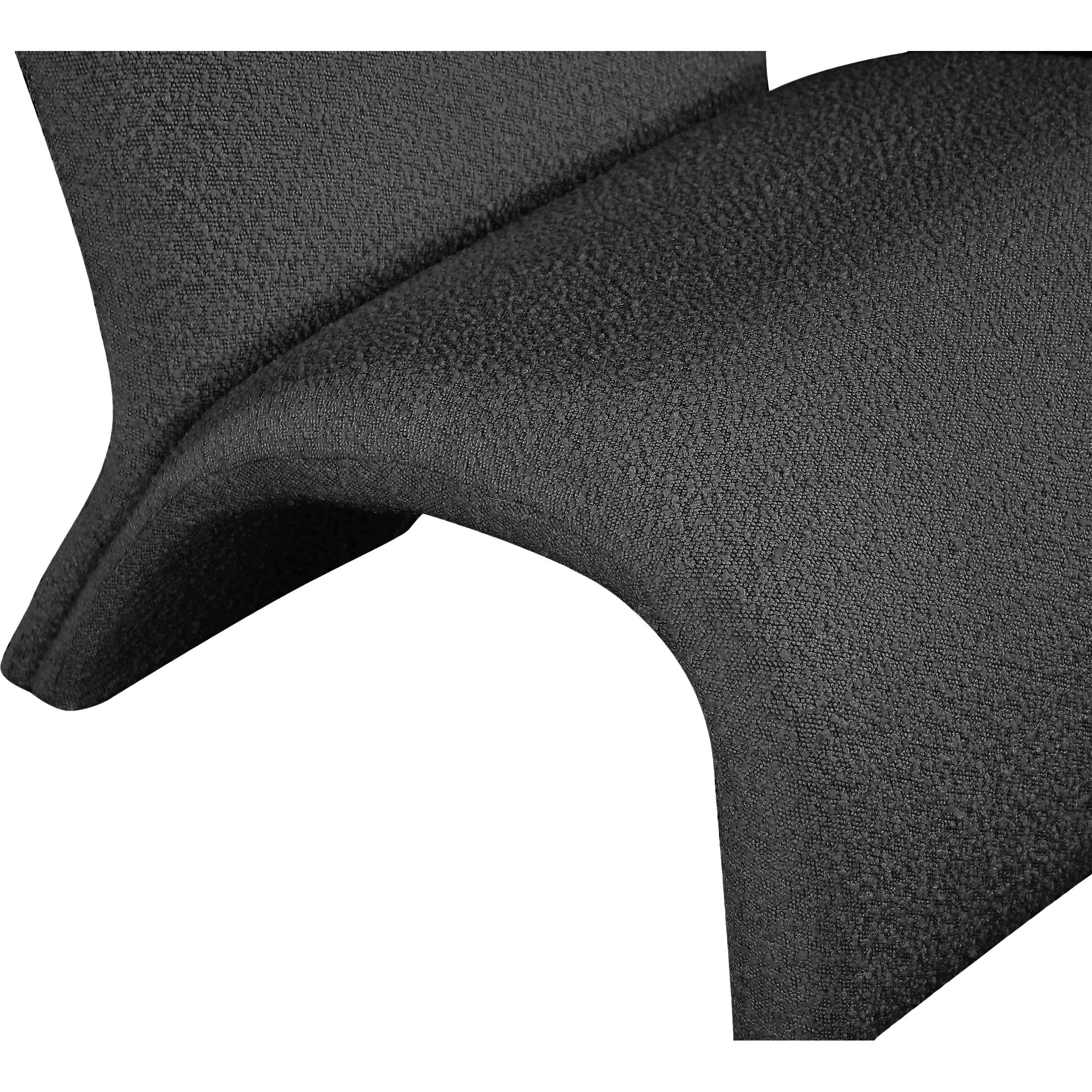 Meridian Mulberry Black Boucle Fabric Accent Chair