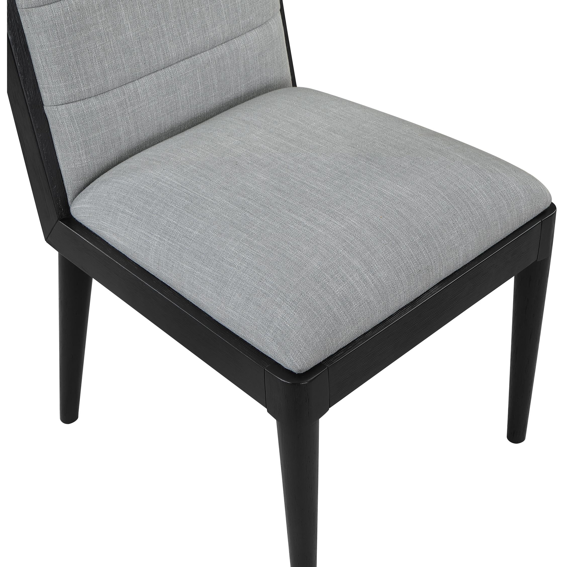 Meridian Bristol Grey Linen Textured Fabric Dining Chair