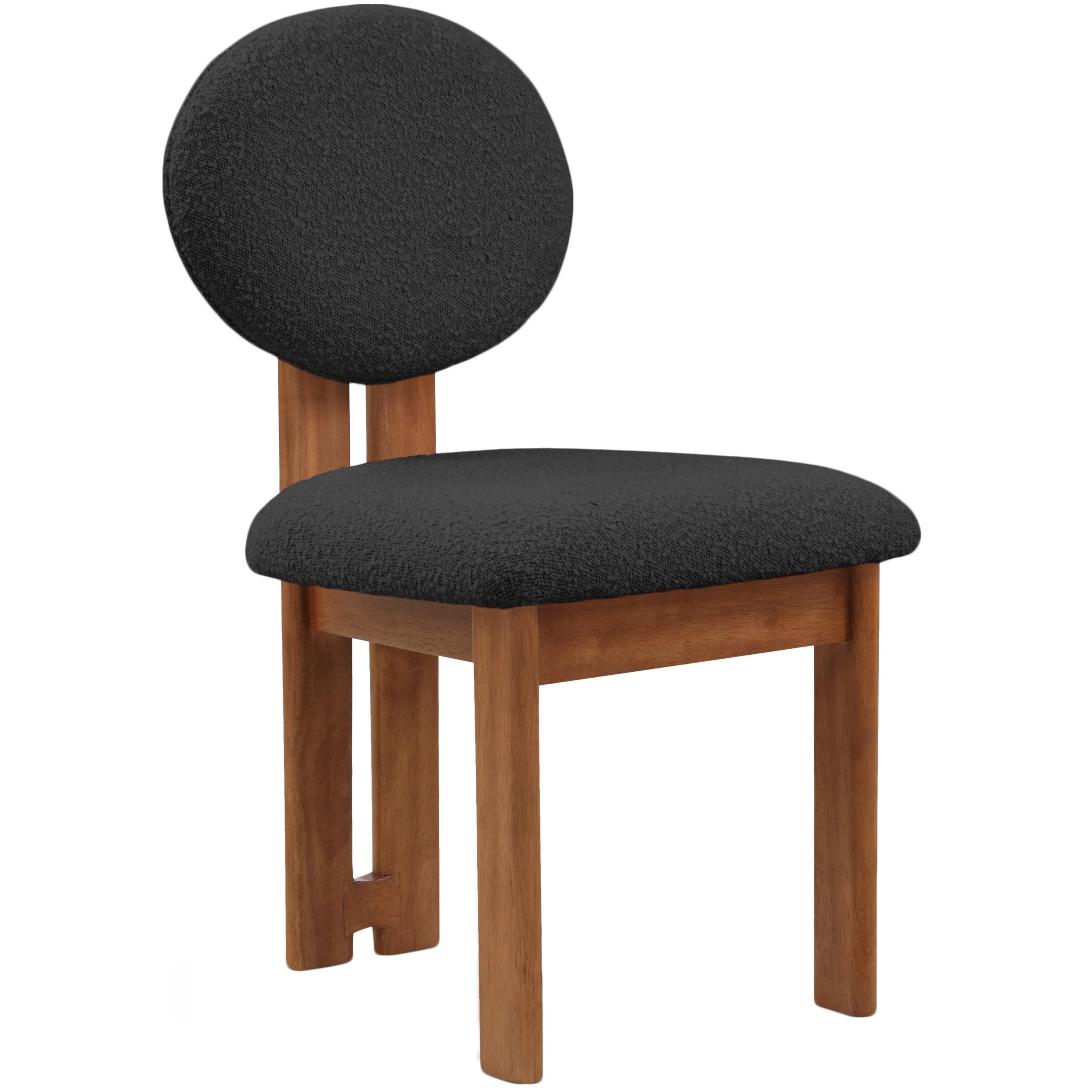Meridian Napa Black Boucle Fabric Dining Chair