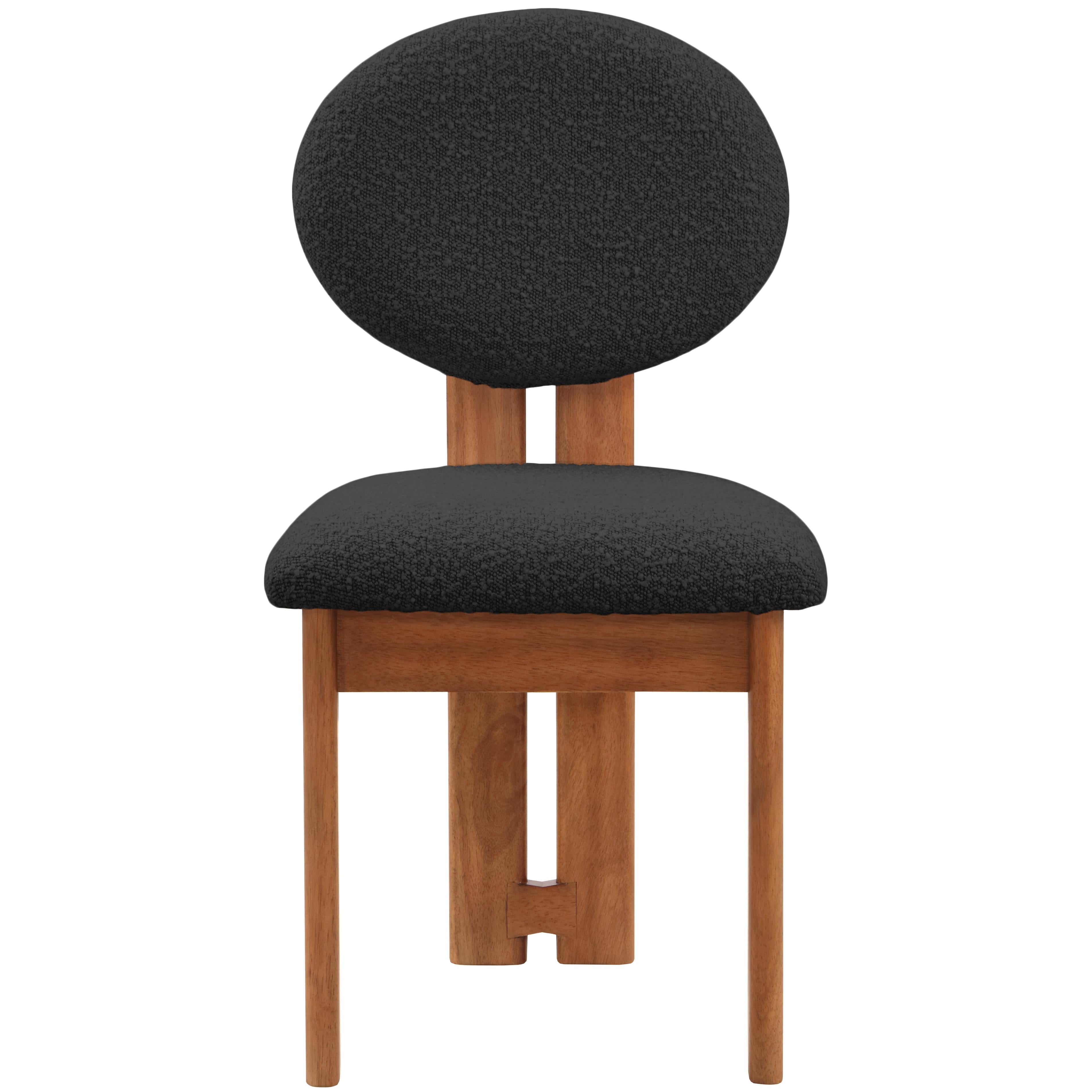 Meridian Napa Black Boucle Fabric Dining Chair