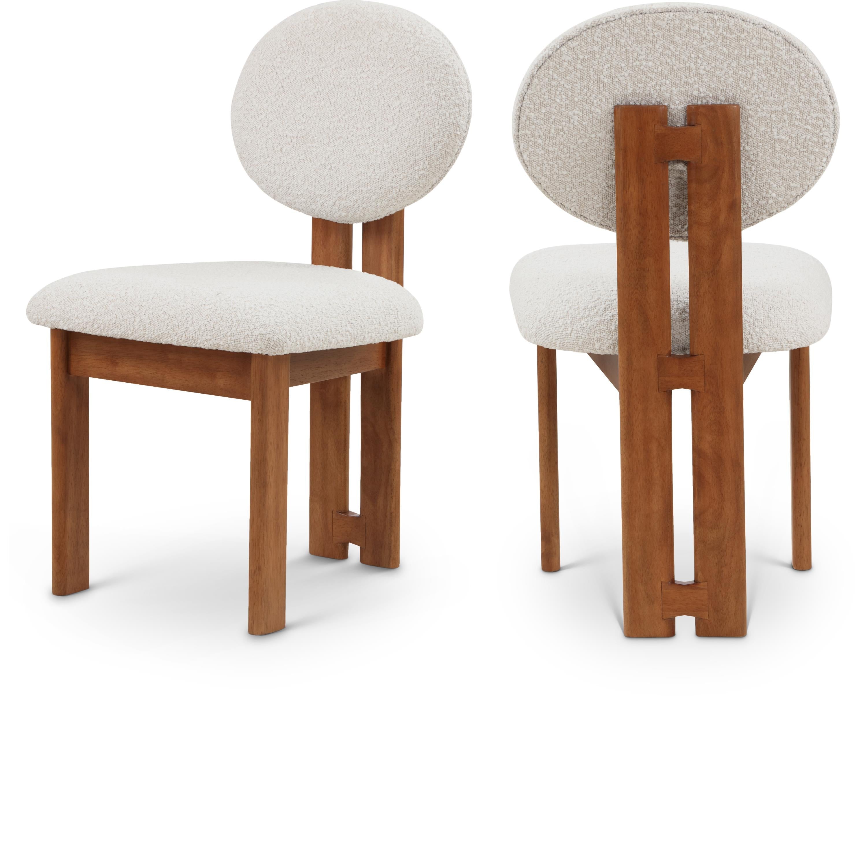 Meridian Napa Cream Boucle Fabric Dining Chair