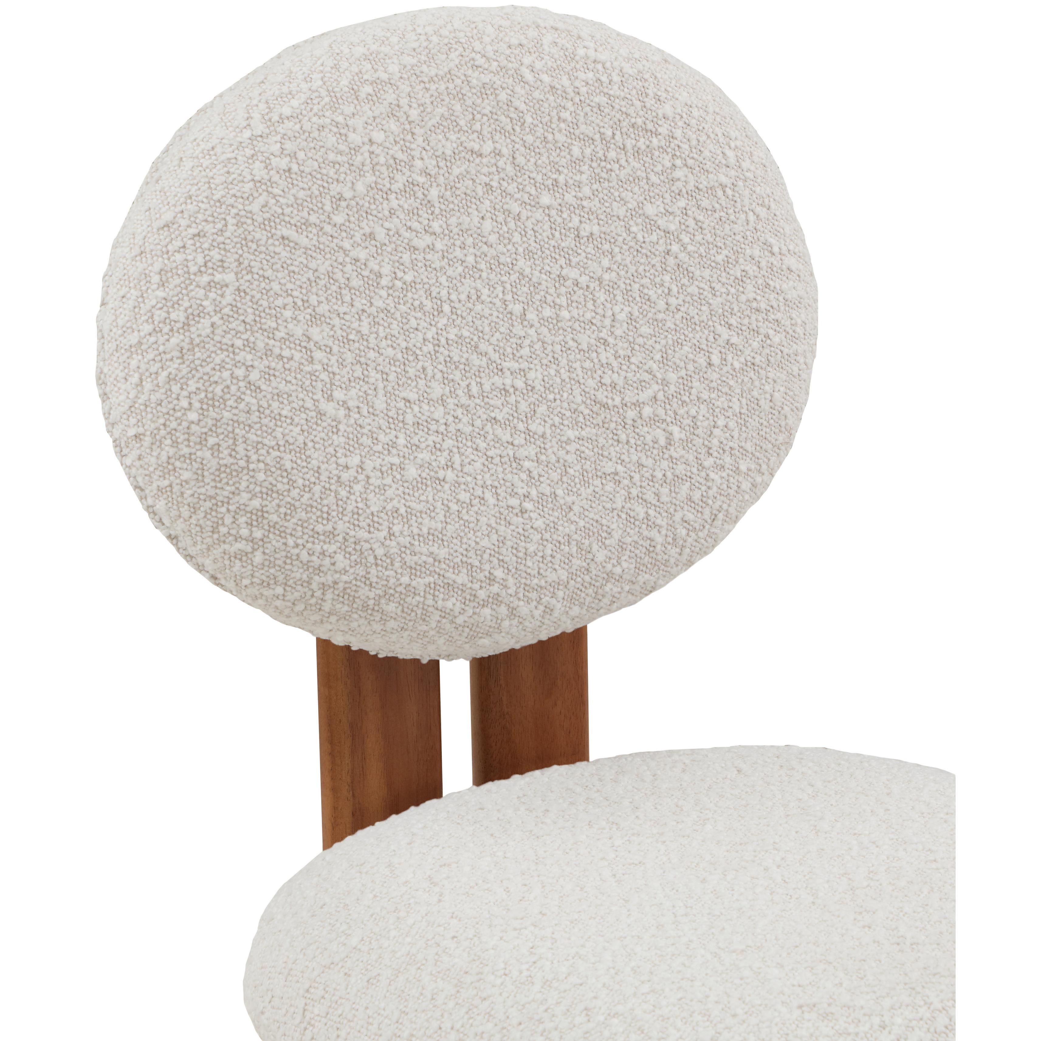 Meridian Napa Cream Boucle Fabric Dining Chair