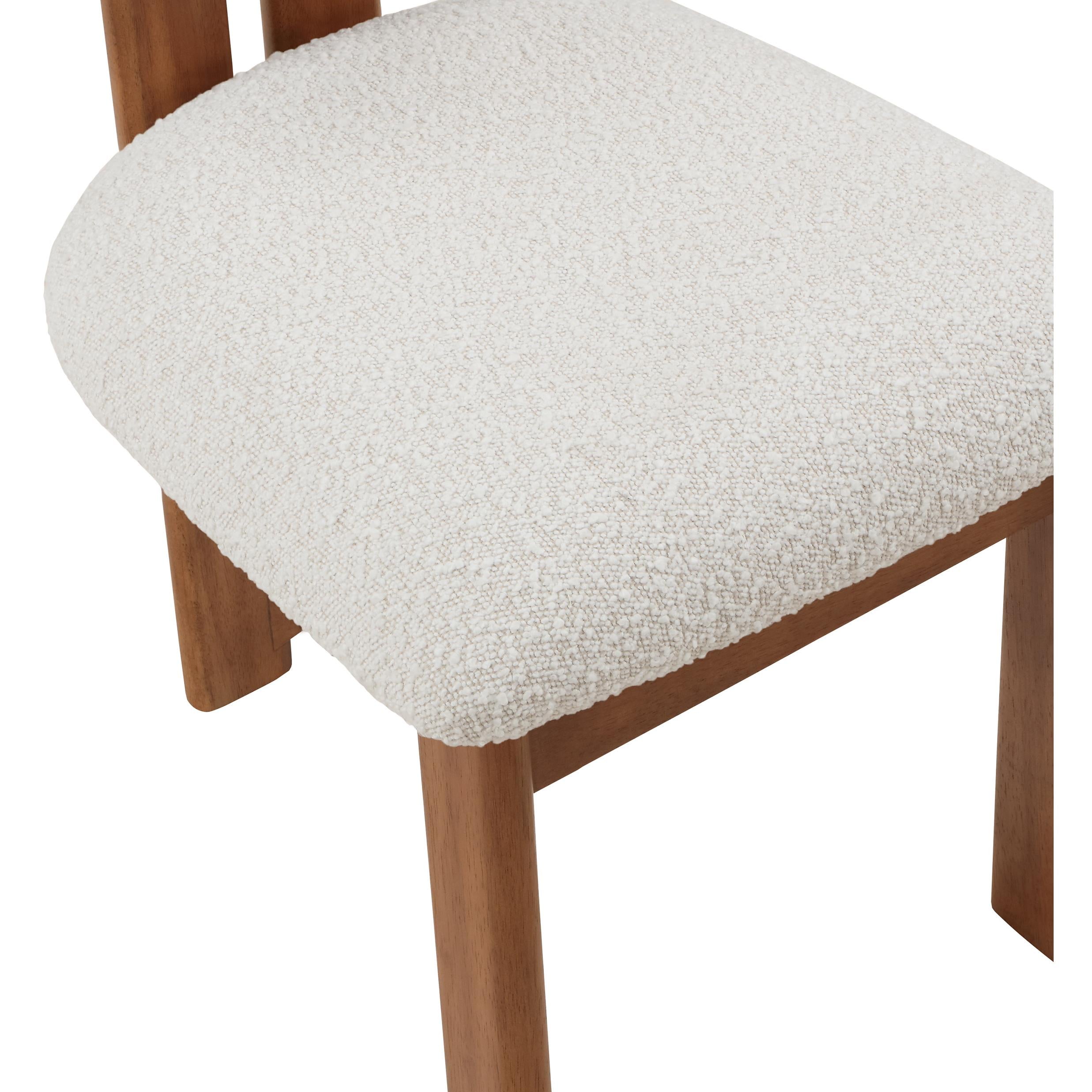 Meridian Napa Cream Boucle Fabric Dining Chair